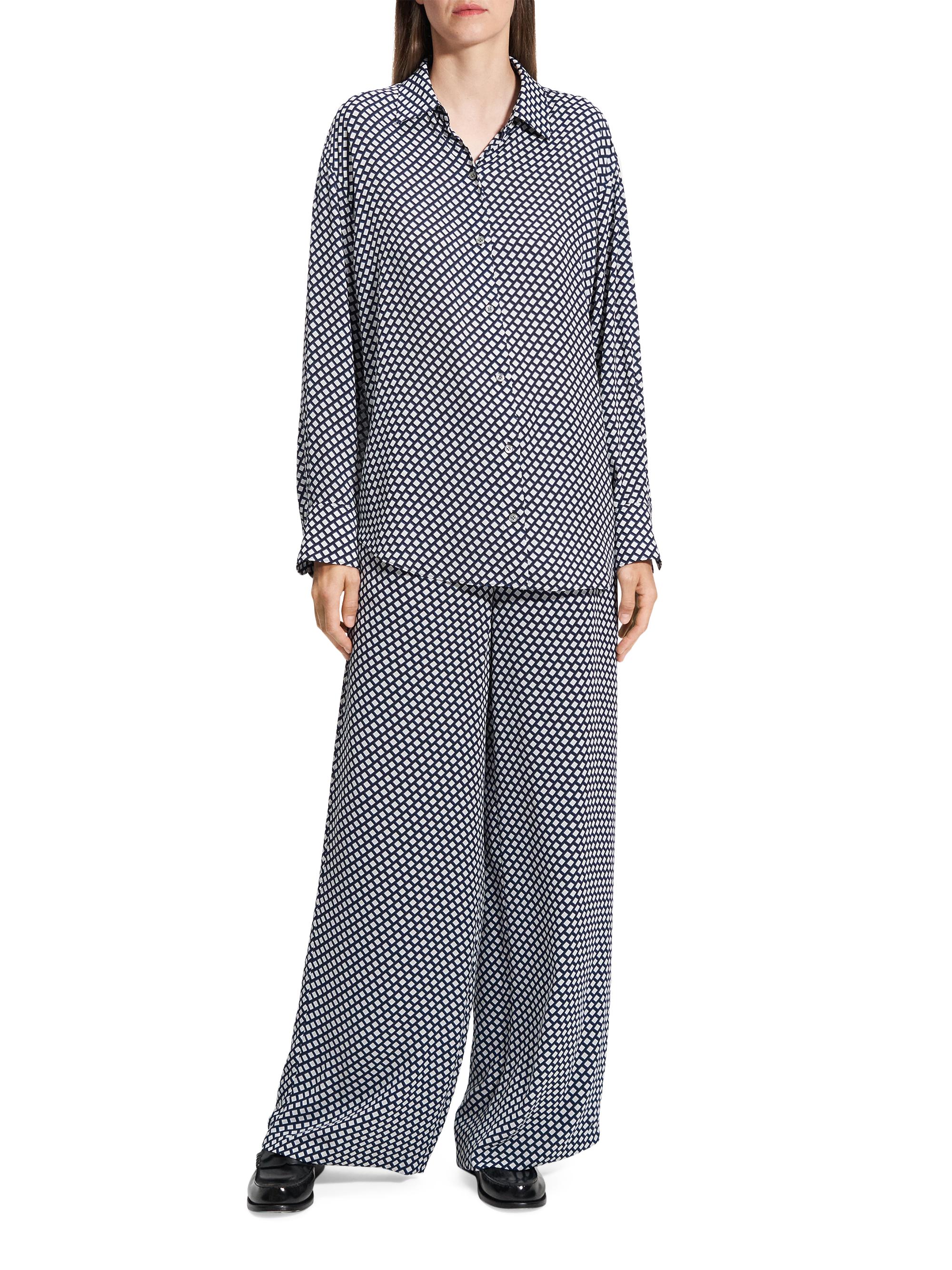 Theory Geo Block Boyfriend Shirt | Saks Fifth Avenue