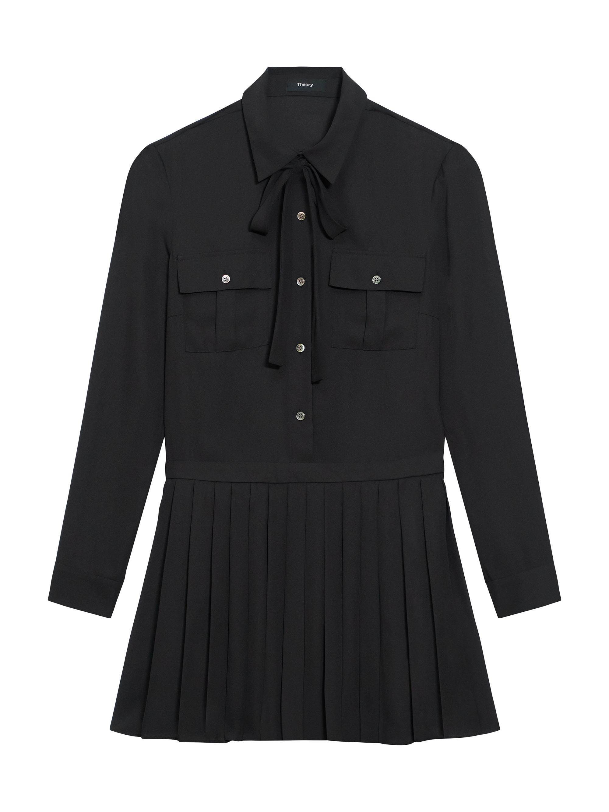 Theory Women's Button-Front Pleated Minidress - Black