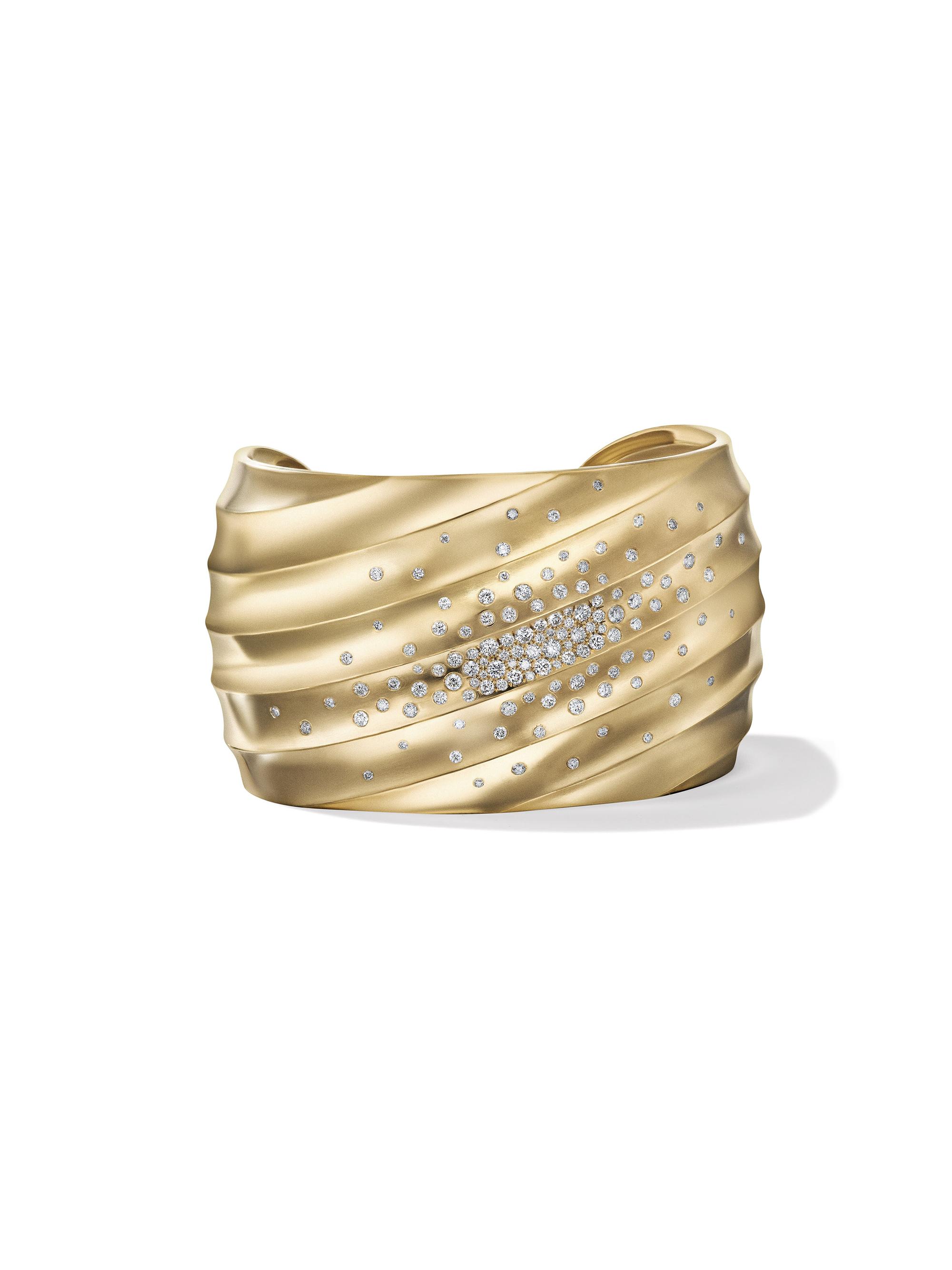 David Yurman Women's Cable Edge Cuff Bracelet in 18K Yellow Gold - Gold