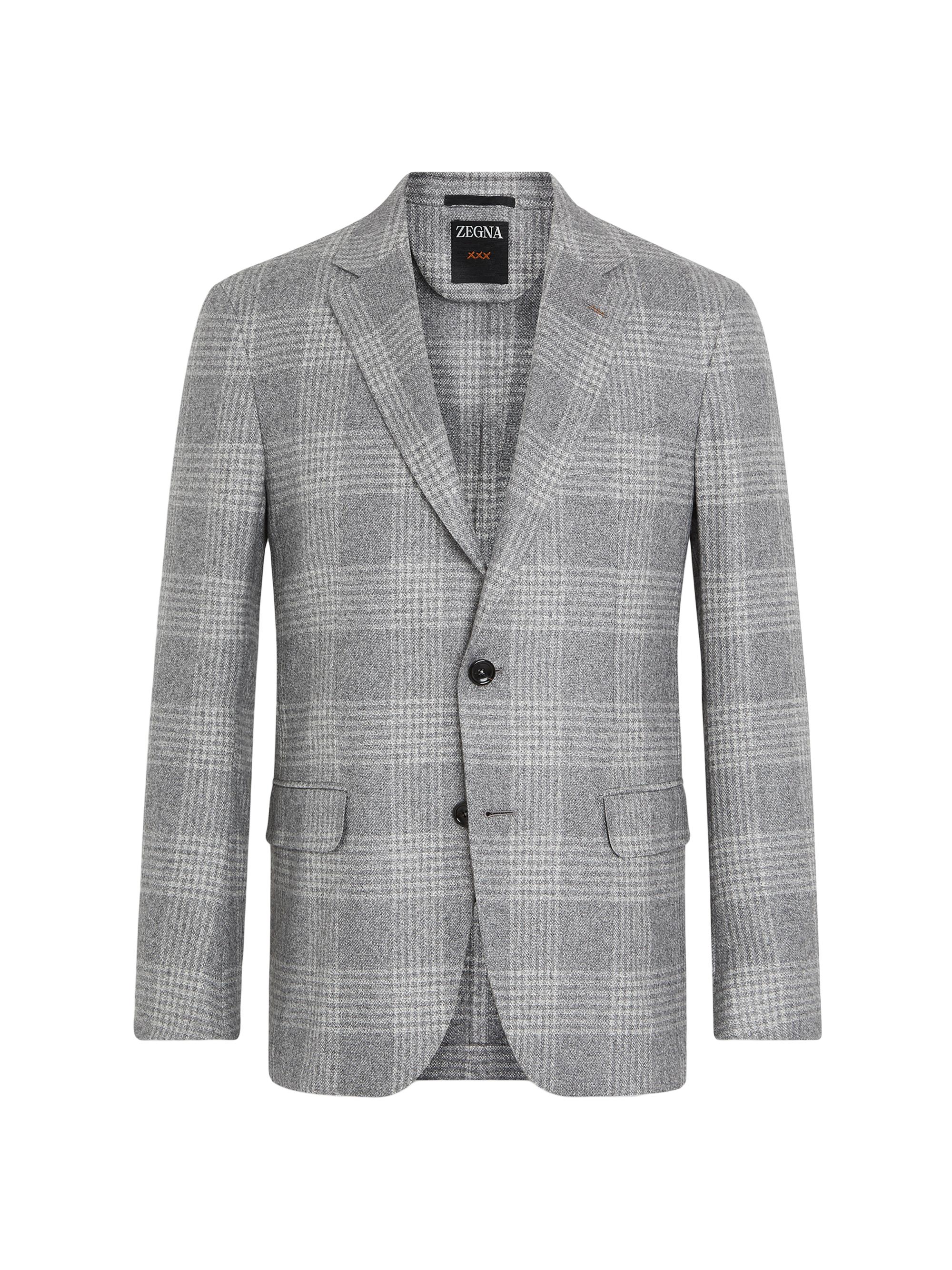 ZEGNA Men's Cashmere Blazer - Grey White
