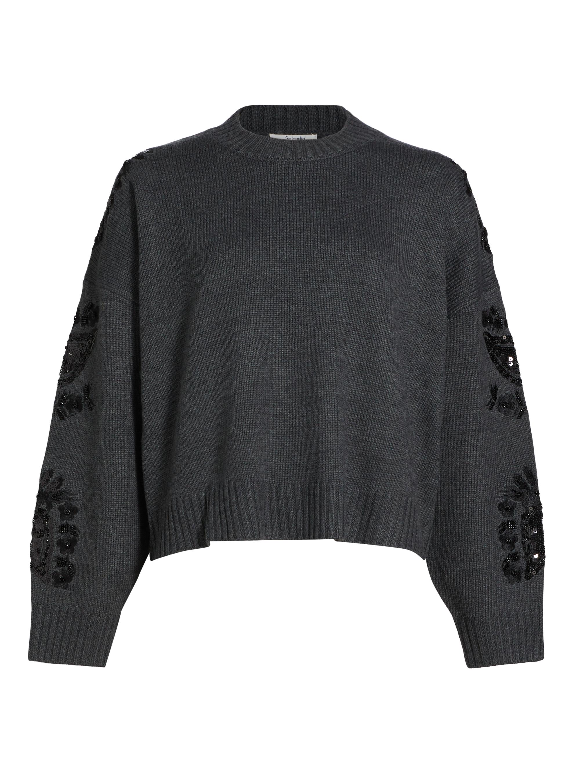 Splendid Women's Leanna Sequined Sweater - Heather Shadow