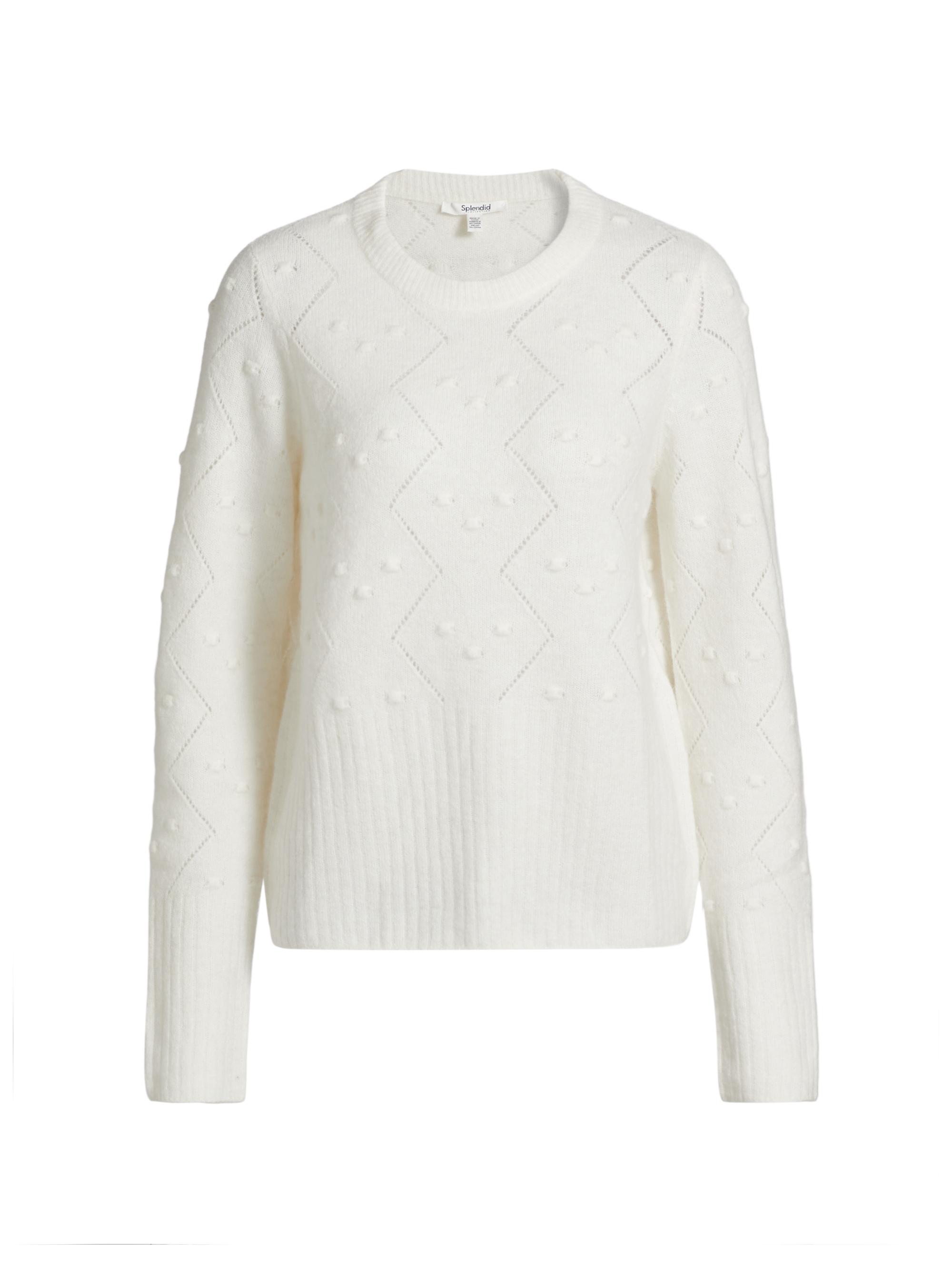 Splendid Women's Julia Pointelle-Knit Sweater - Pale Oak Heather