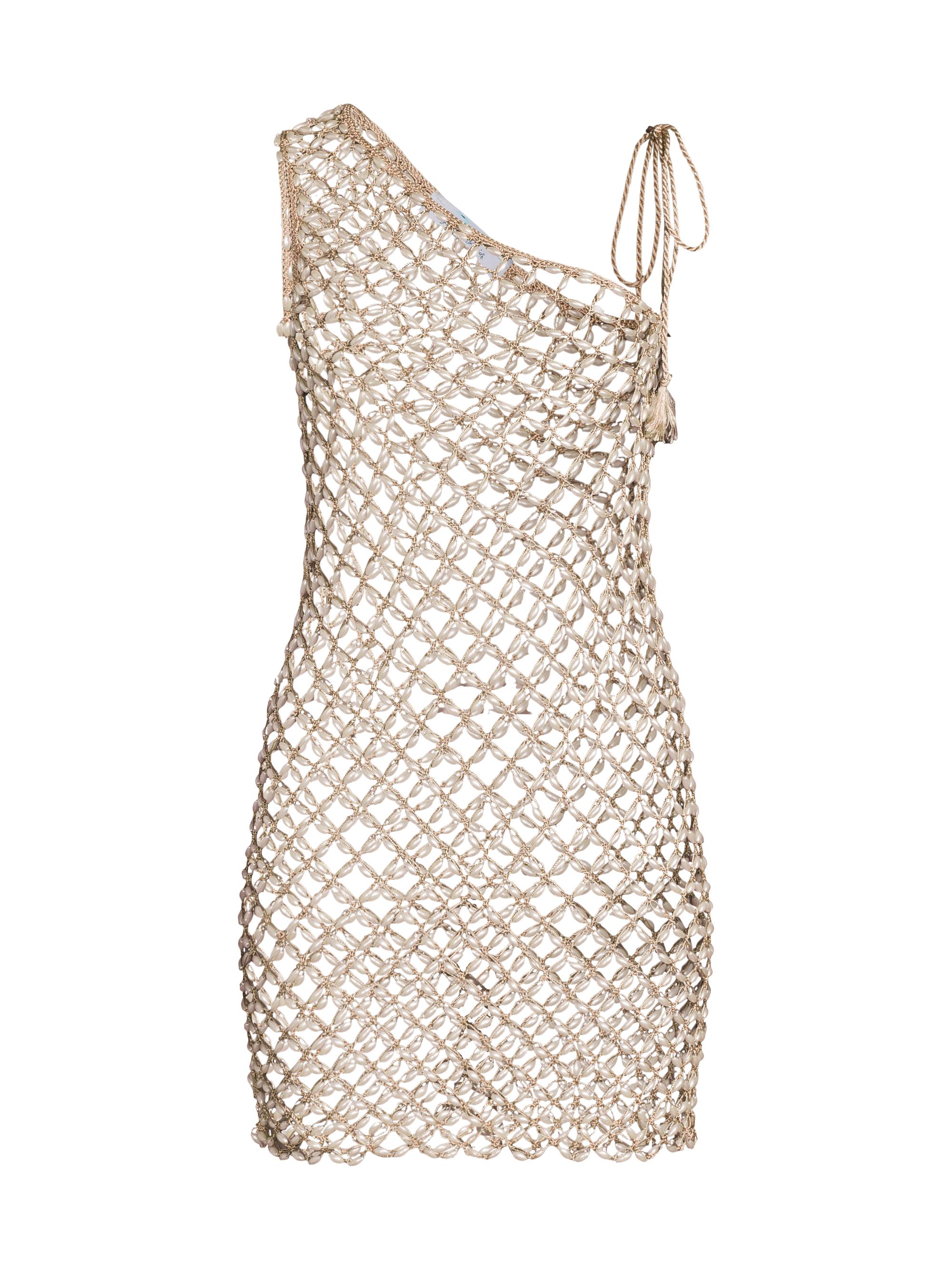 My Beachy Side Women's Serene Crochet One-Shoulder Cover-Up - Bronze