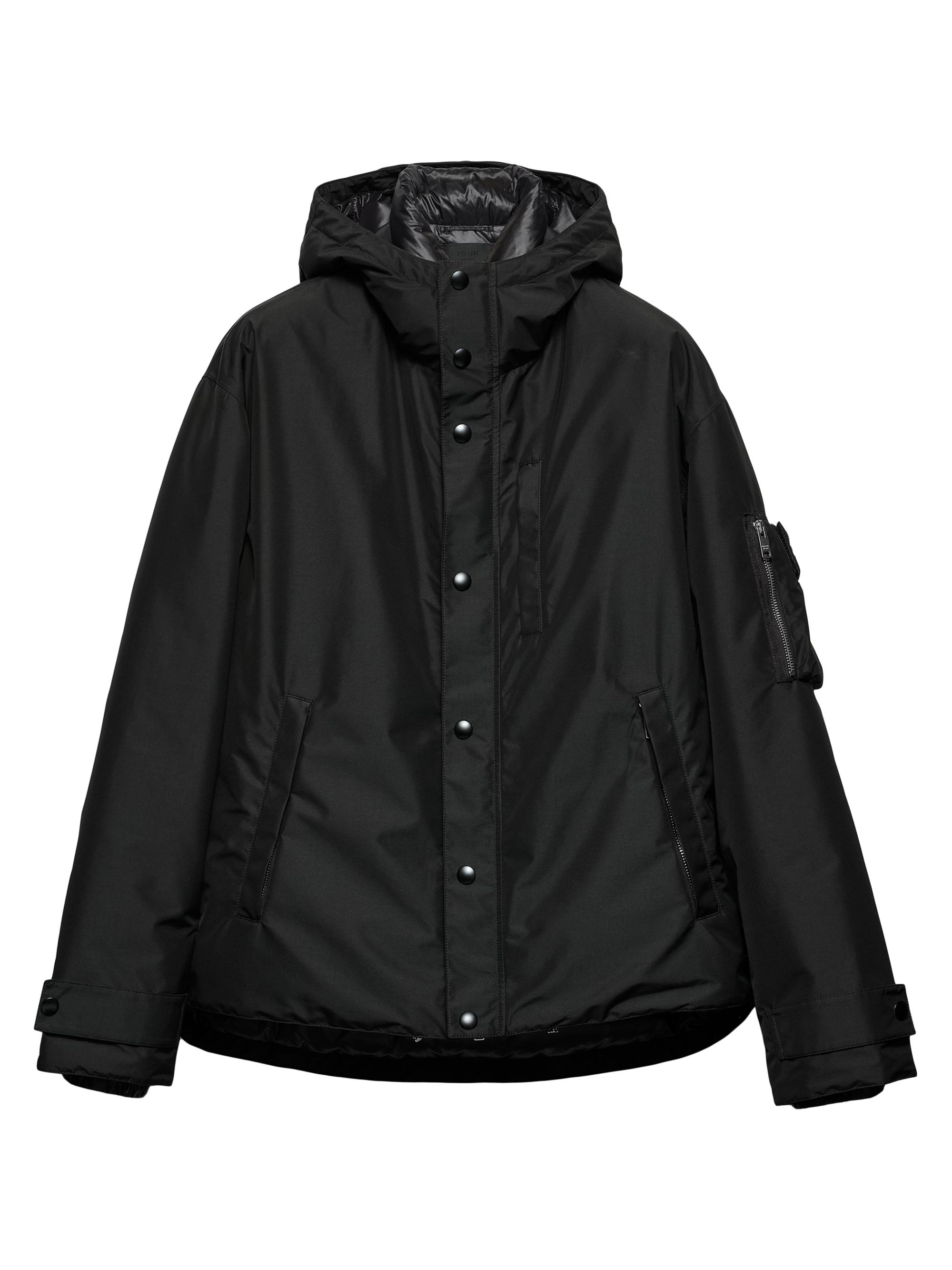 Prada Women's Technical Fabric Down Jacket with Hood - Black