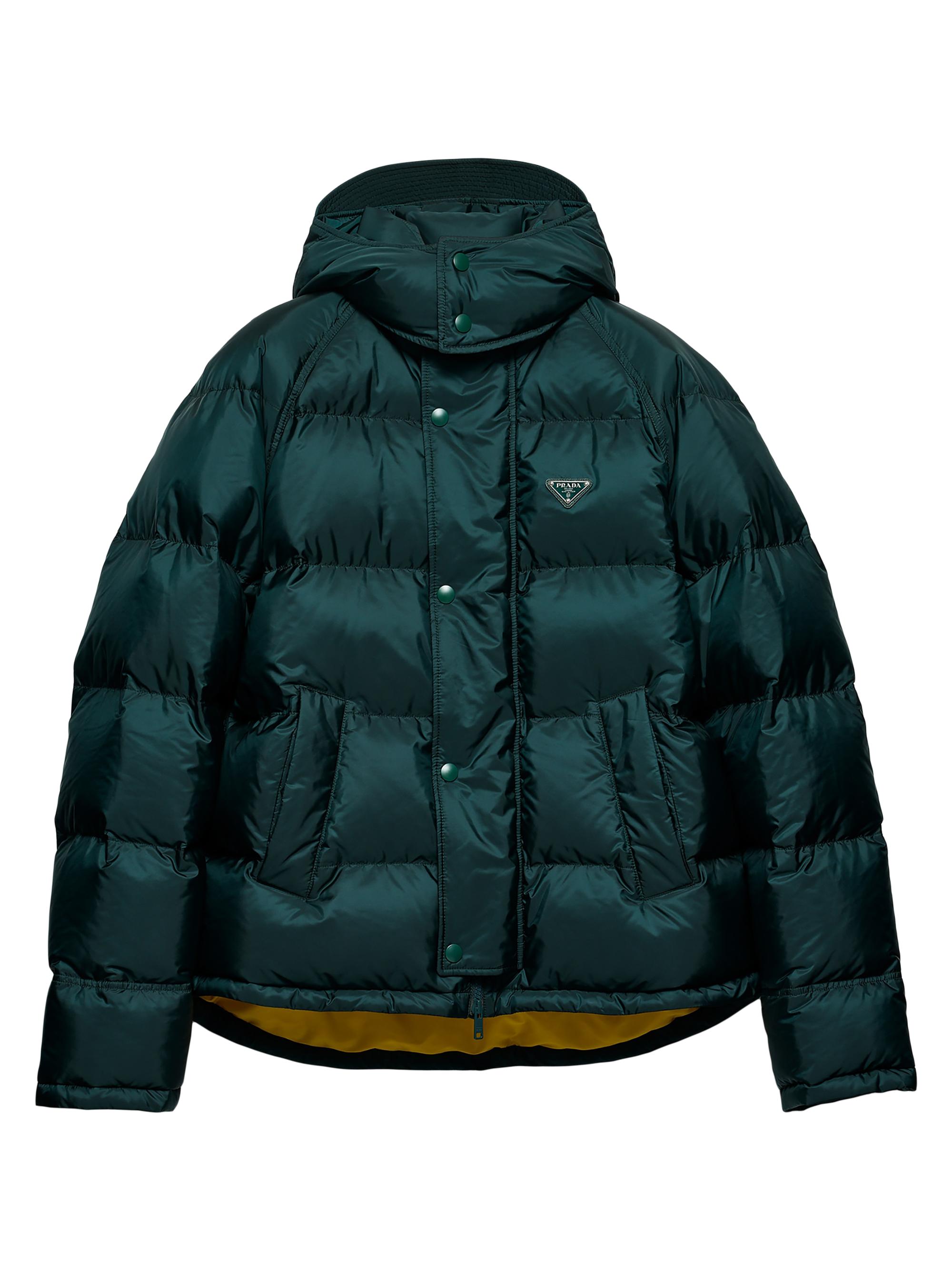 Prada Men's Cropped Nylon Down Jacket - Green