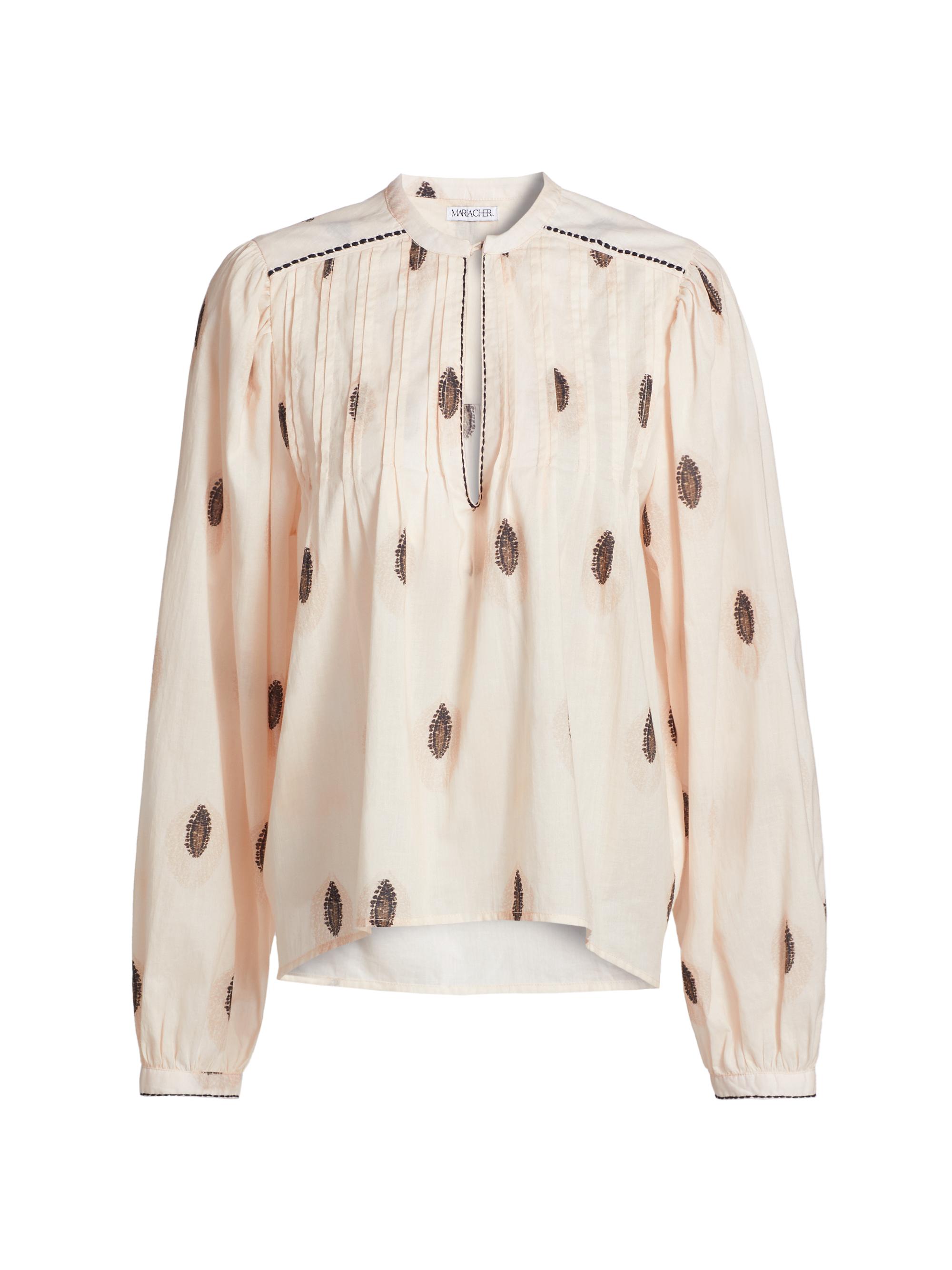 Maria Cher Women's Florida Violet Cotton Blouse - Ethnic Ecru