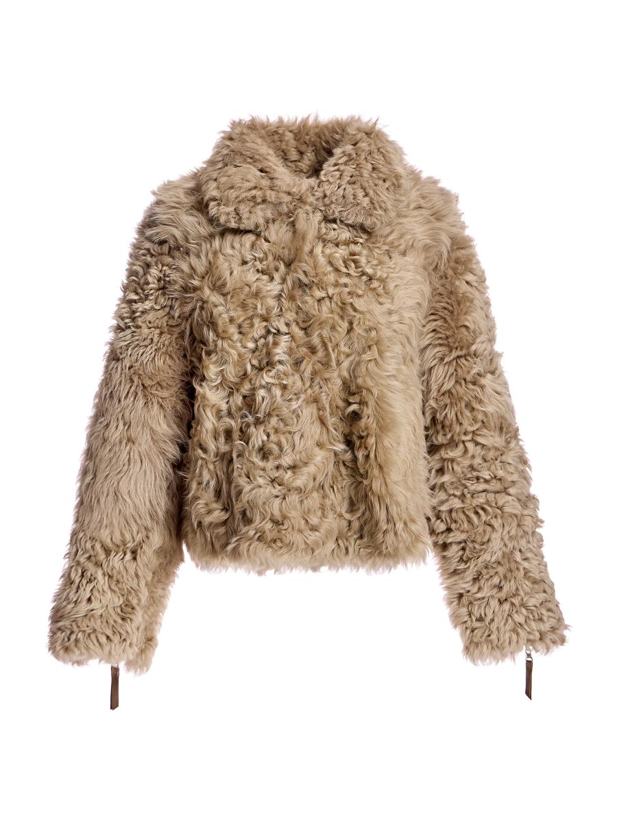 Curly Shearling Jacket - Black