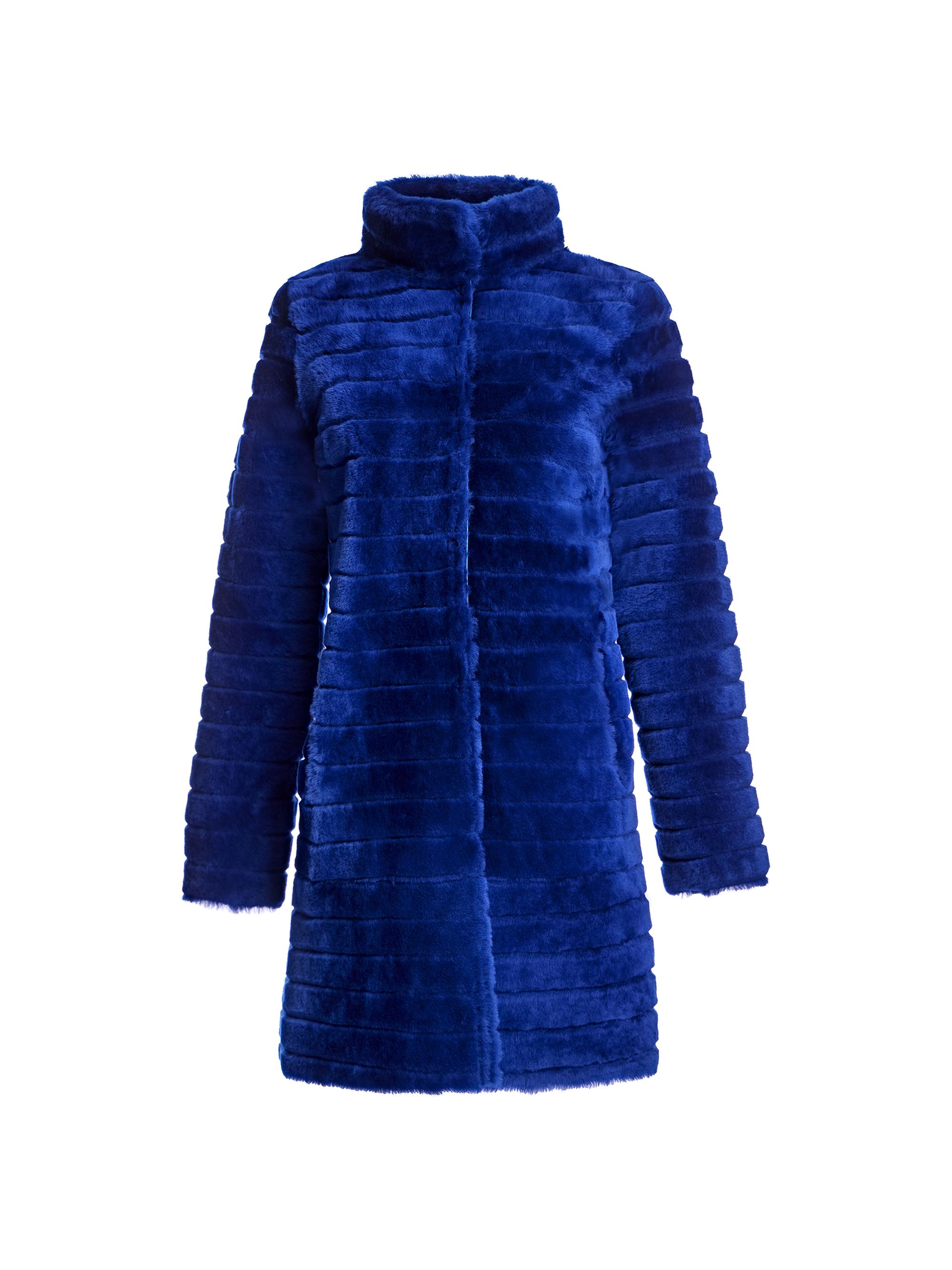 Maximilian Women's Grooved Shearling Jacket - Electric Blue