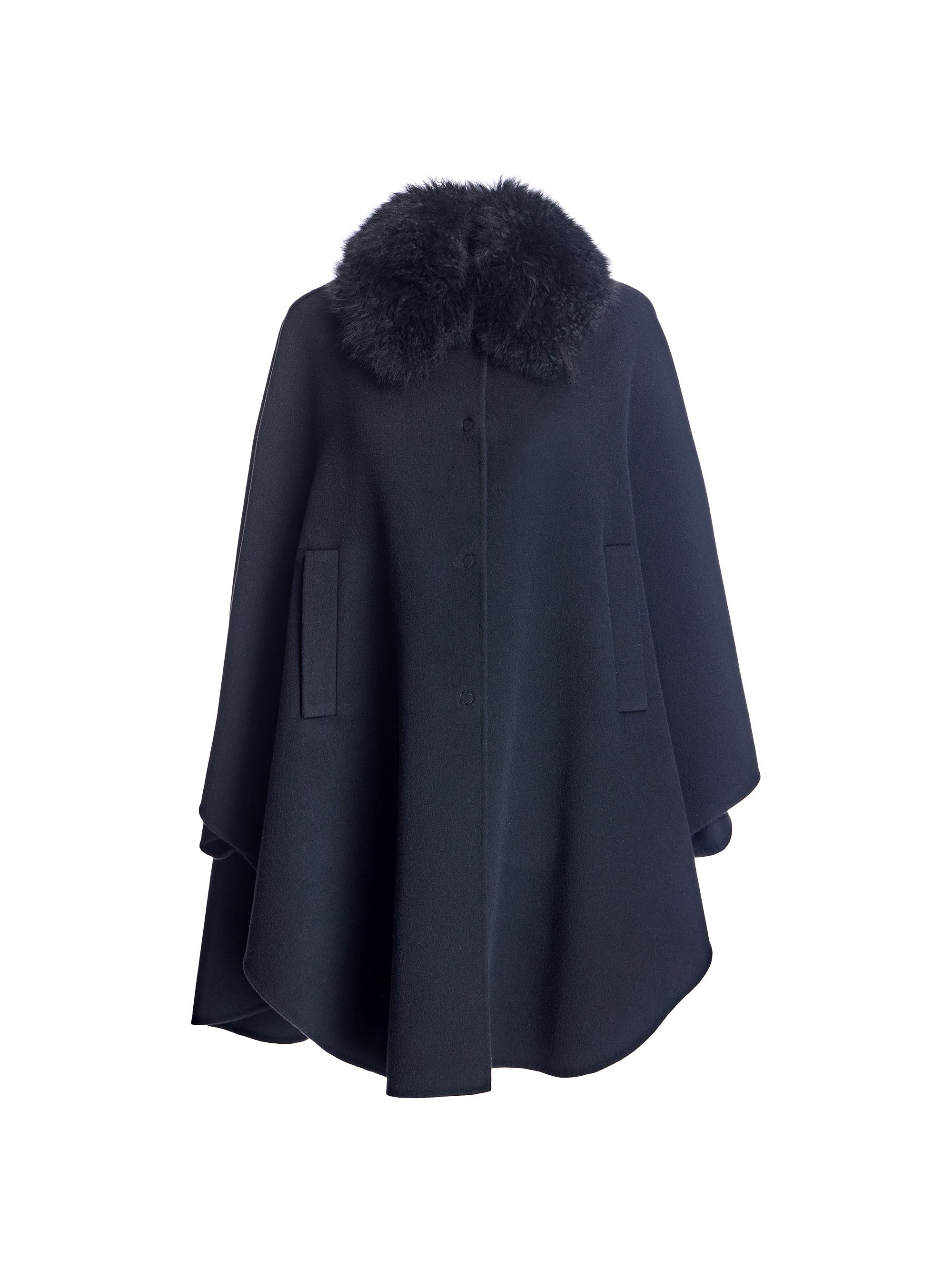 Maximilian Loro Piana Cashmere Cape with Detachable Shearling