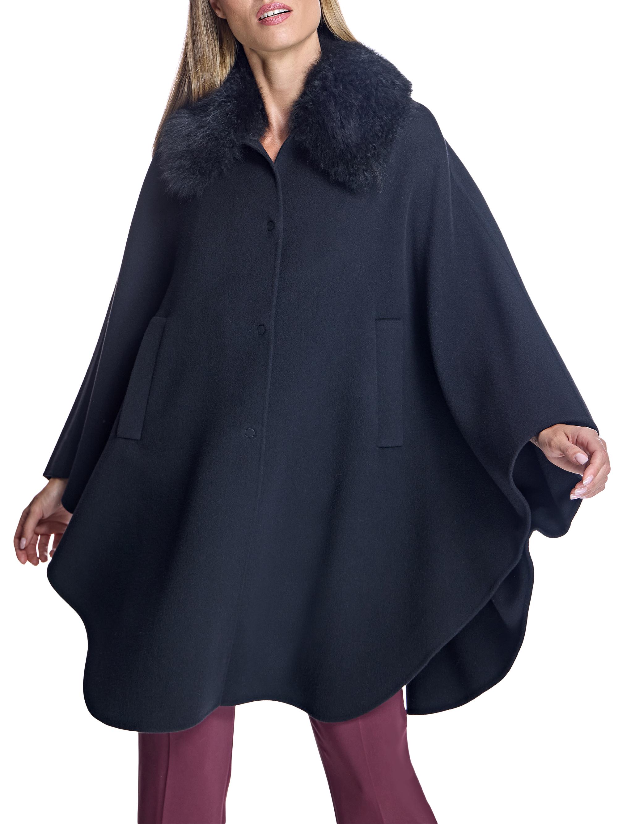 Maximilian Loro Piana Cashmere Cape with Detachable Shearling