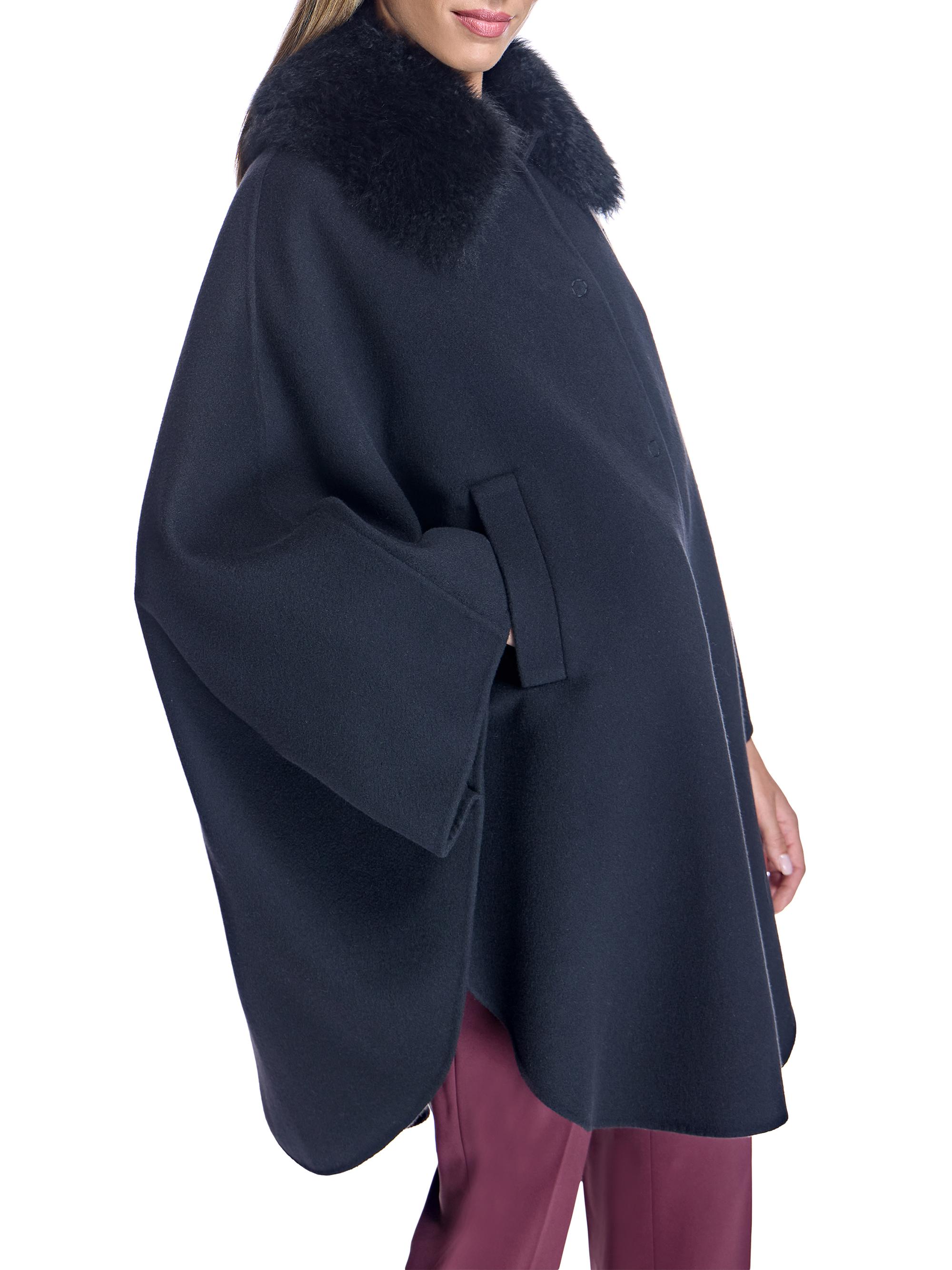 Maximilian Loro Piana Cashmere Cape with Detachable Shearling