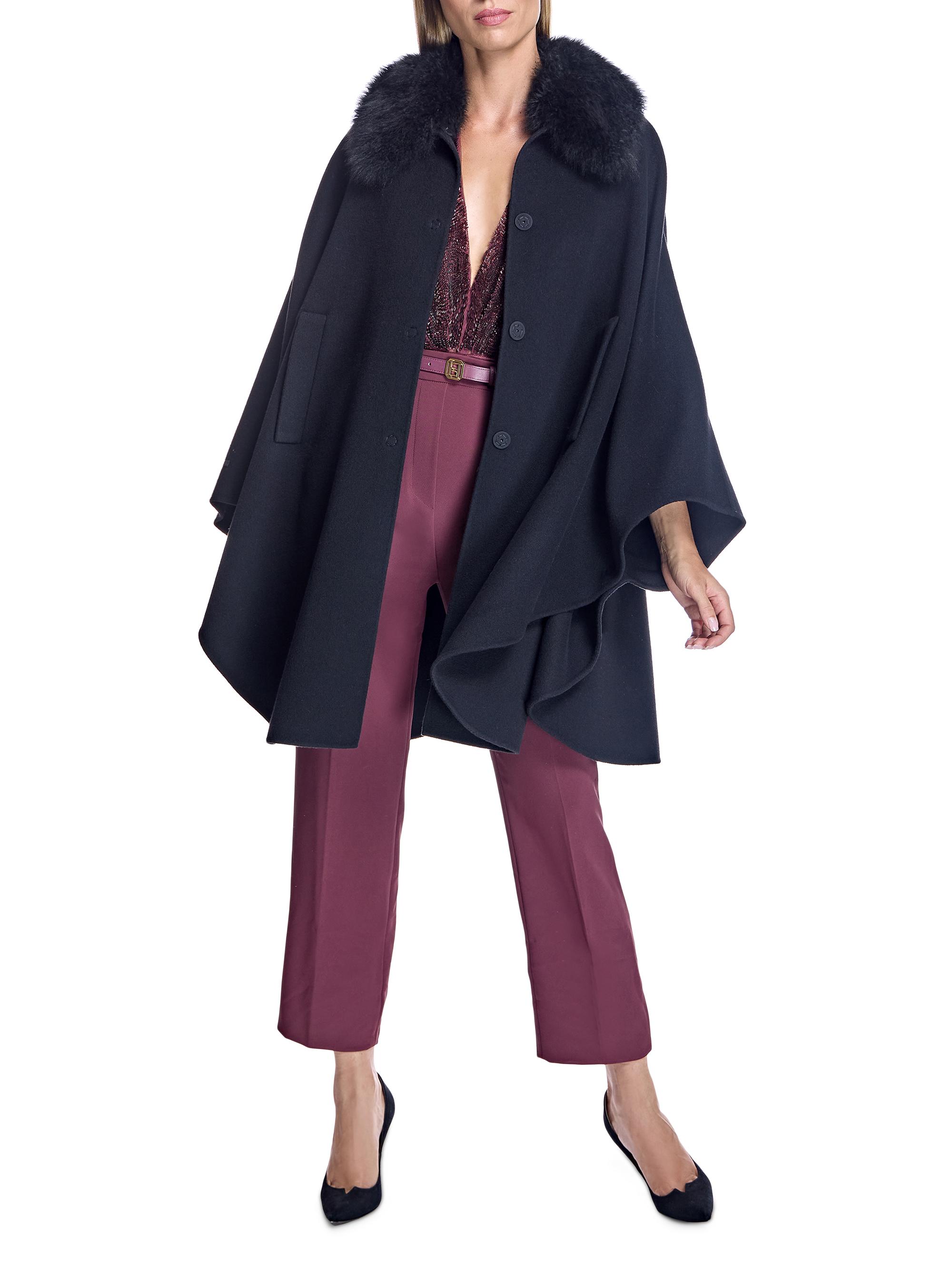 Maximilian Loro Piana Cashmere Cape with Detachable Shearling