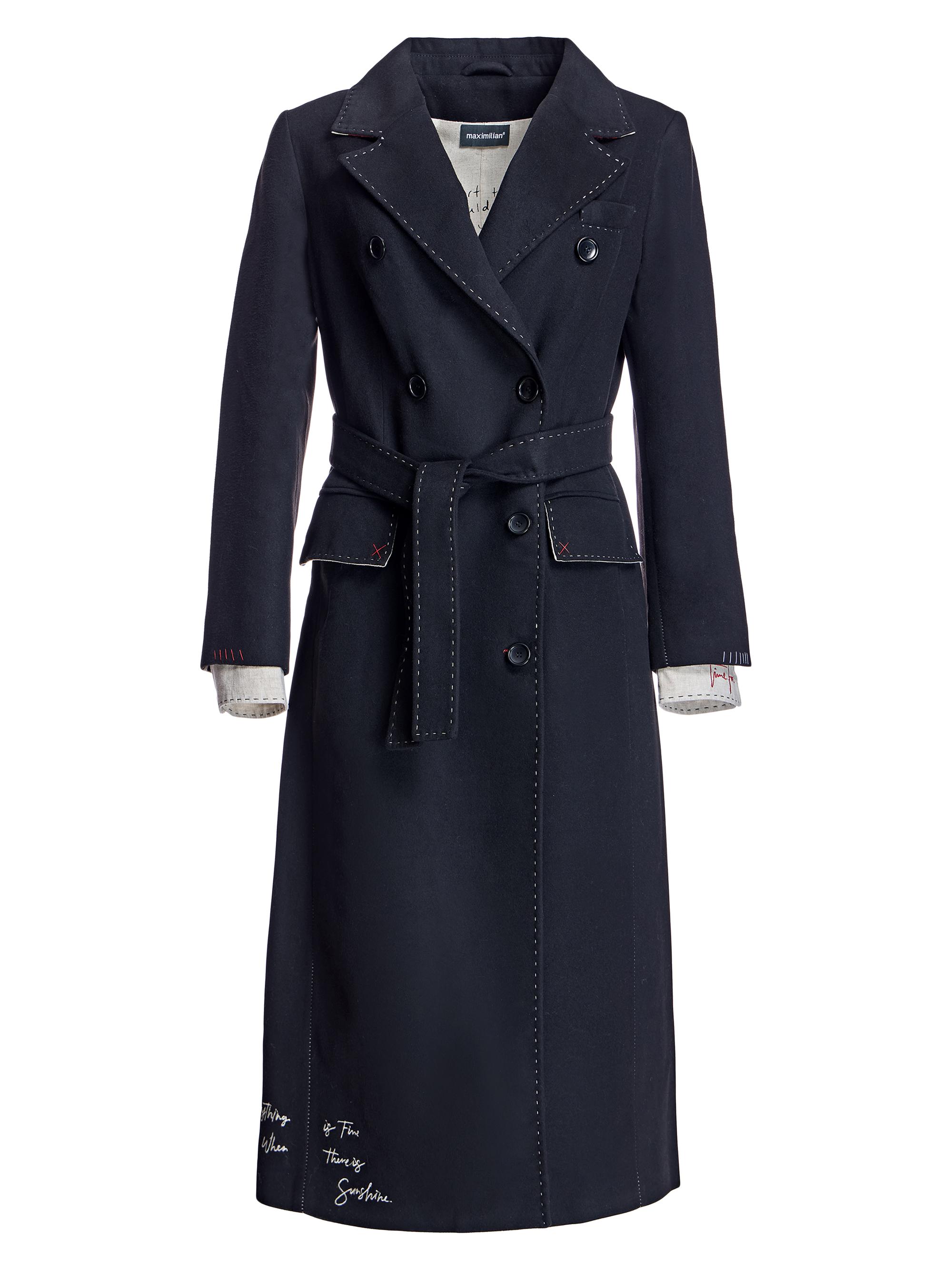 Maximilian Women's Woolblend Trenchcoat - Black