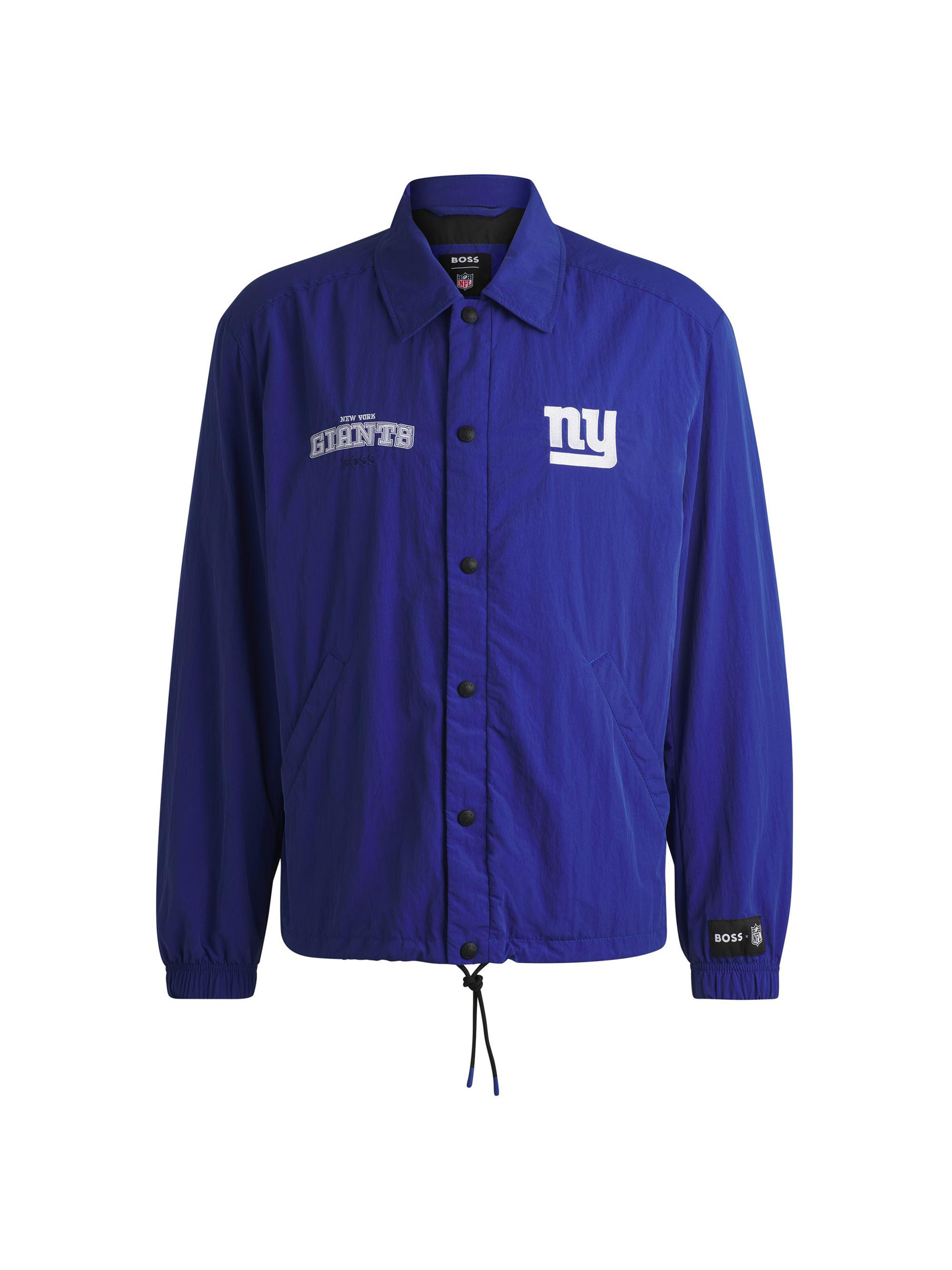 BOSS Men's  x NFL Water-Repellent Jacket with Embroidered Branding - New York Giants Medium Blue