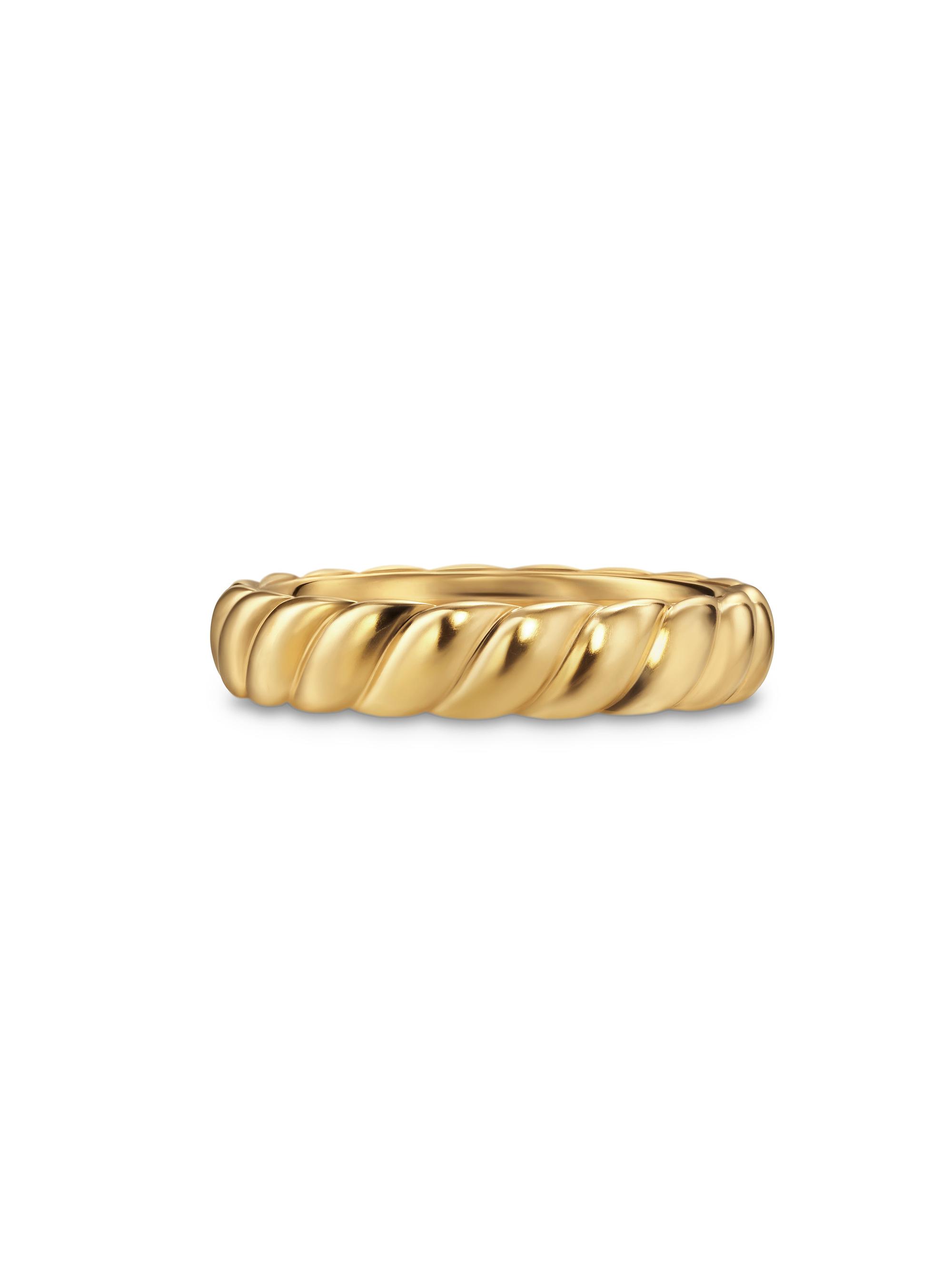 David Yurman Men's Sculpted Cable Band Ring in 18K Yellow Gold, 5MM - Gold