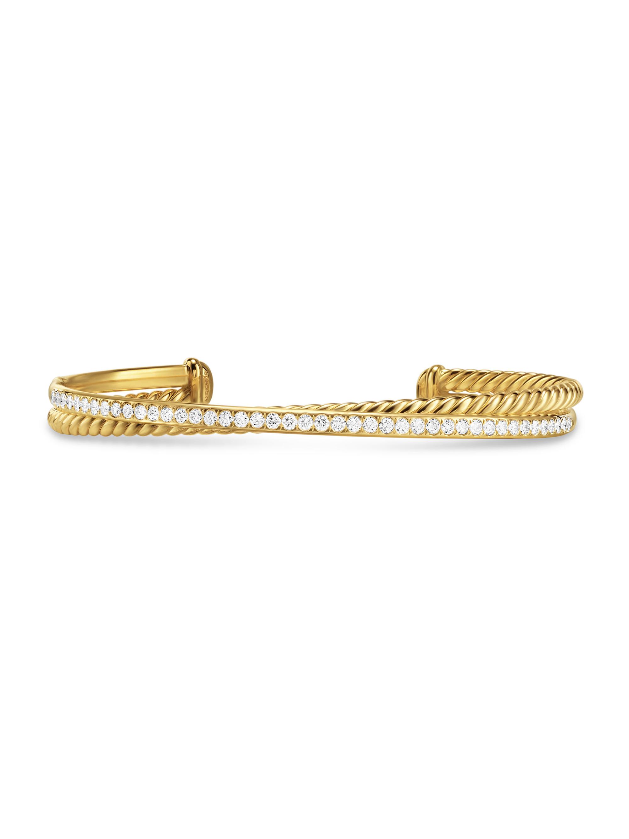 David Yurman Women's Crossover Two Row Bracelet in 18K Yellow Gold - Gold