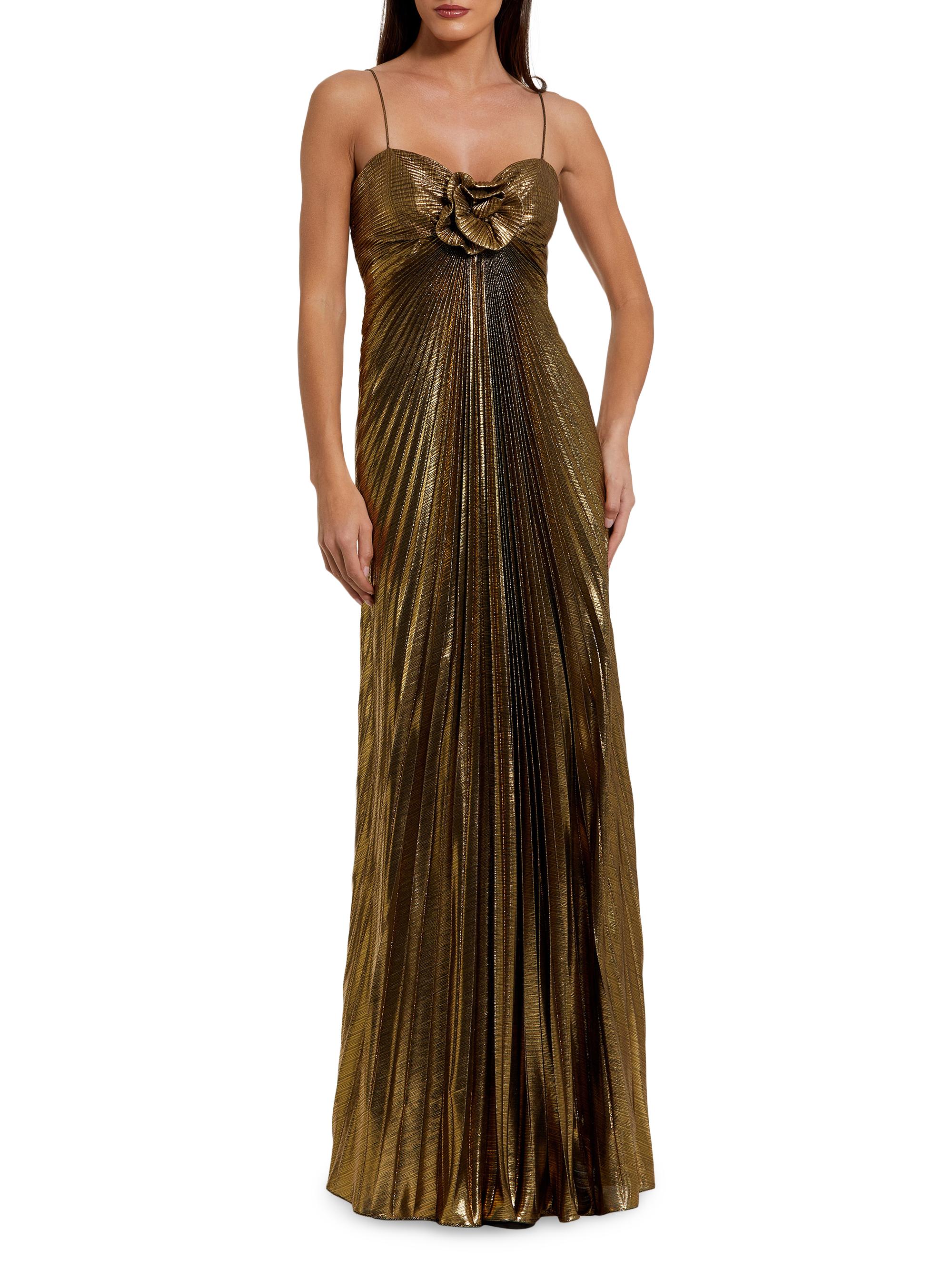 green emerald velvet dress Ladivine CD773 Fitted Crystal Embellished Formal Gown with Leg Slit Sienna Gold / 0 main image 0