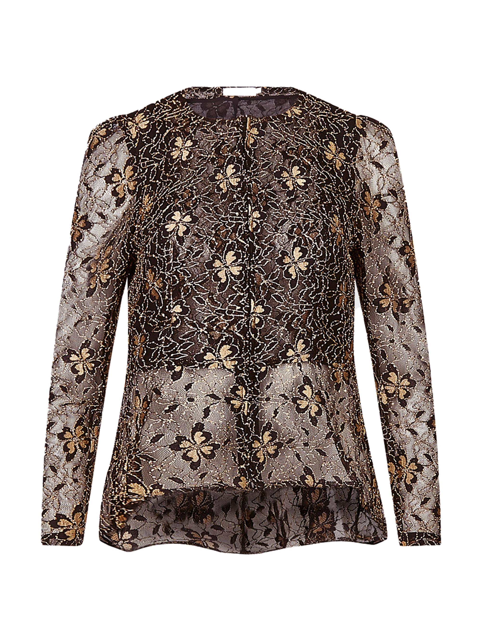 Anne Fontaine Women's Leonelle Lace Peplum Top - Black