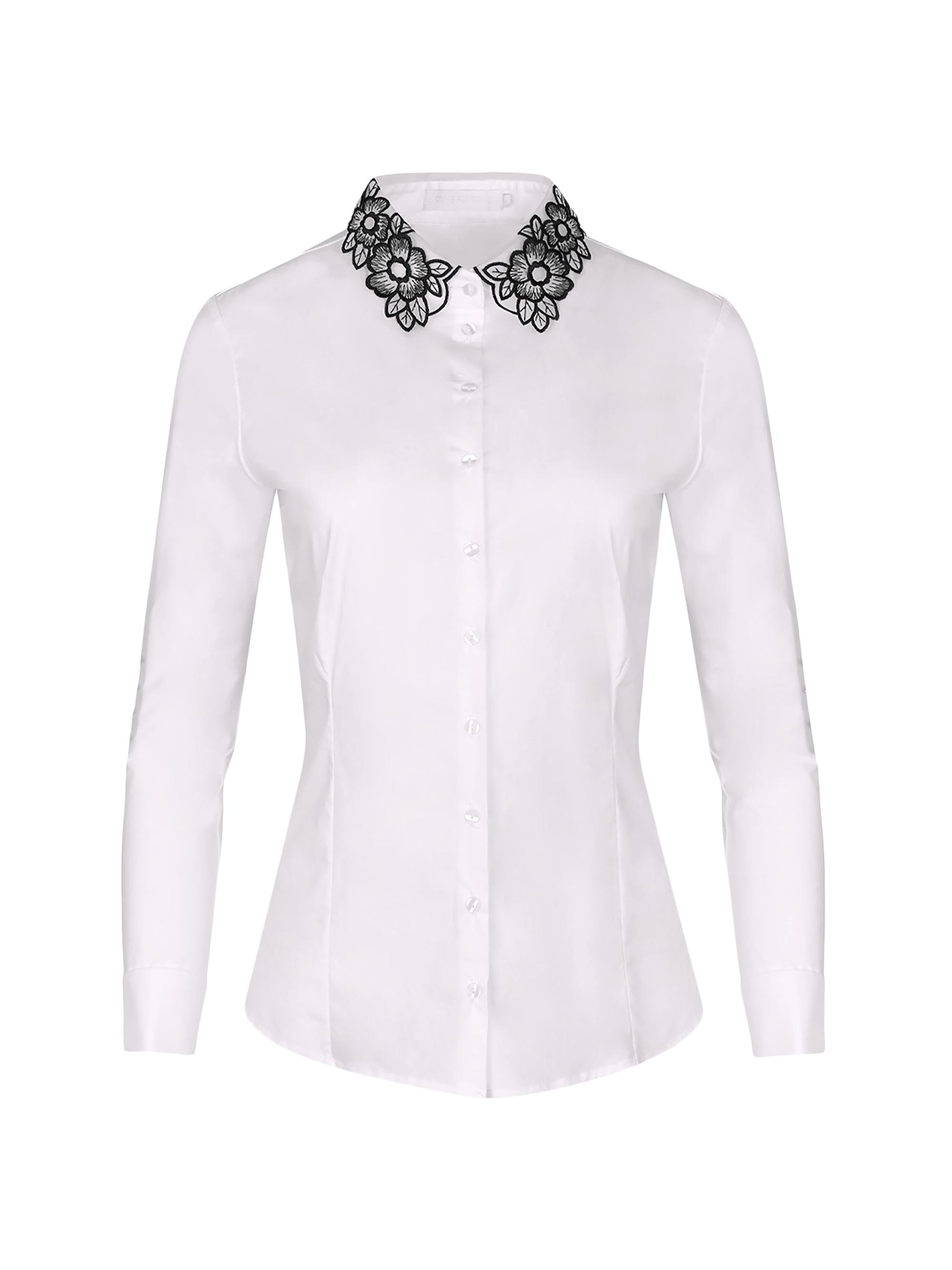Anne Fontaine Women's Recueil Embroidered-Collar Shirt - White