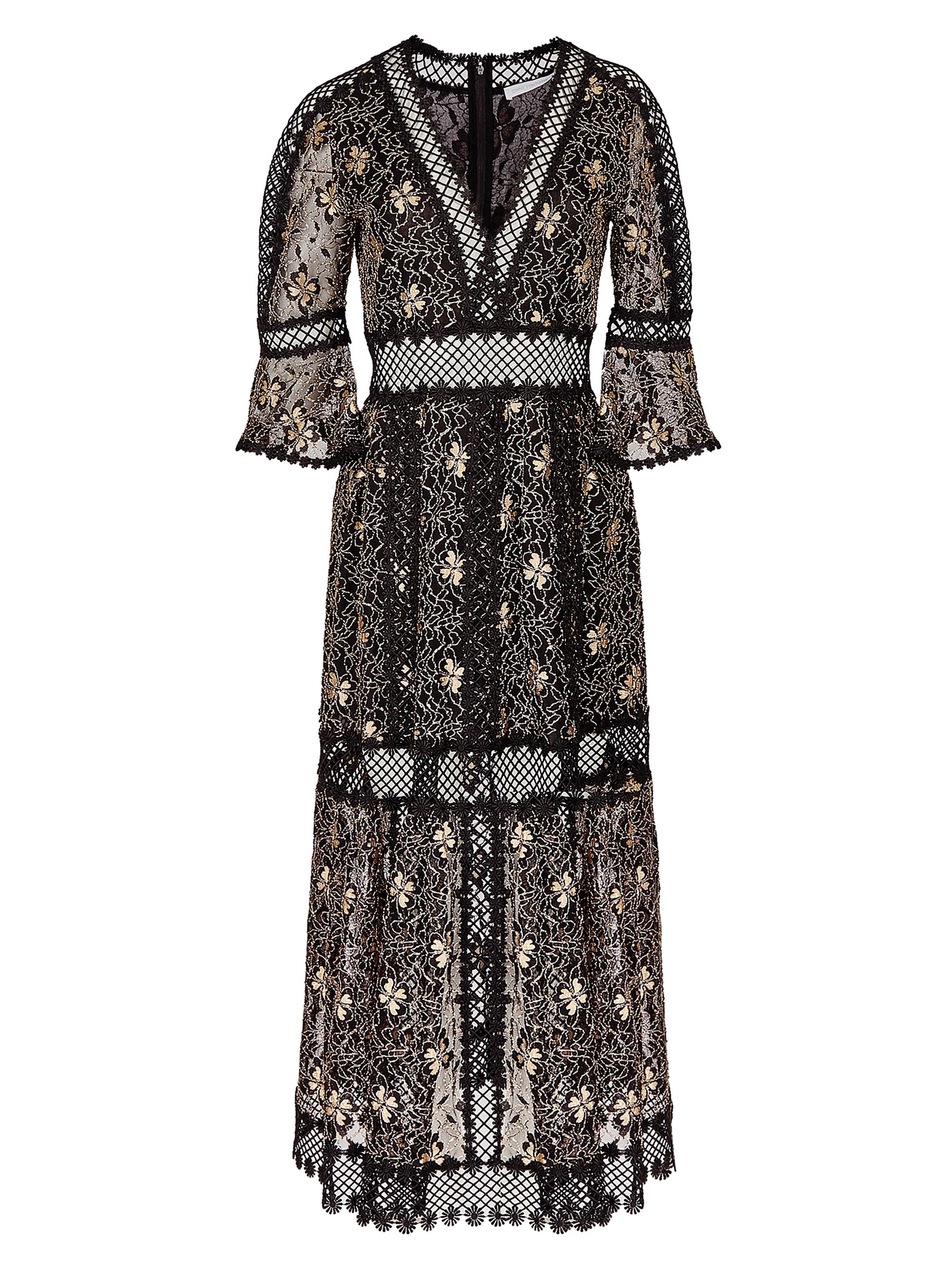 Anne Fontaine Women's Annette Tiered Floral Maxi Dress - Black