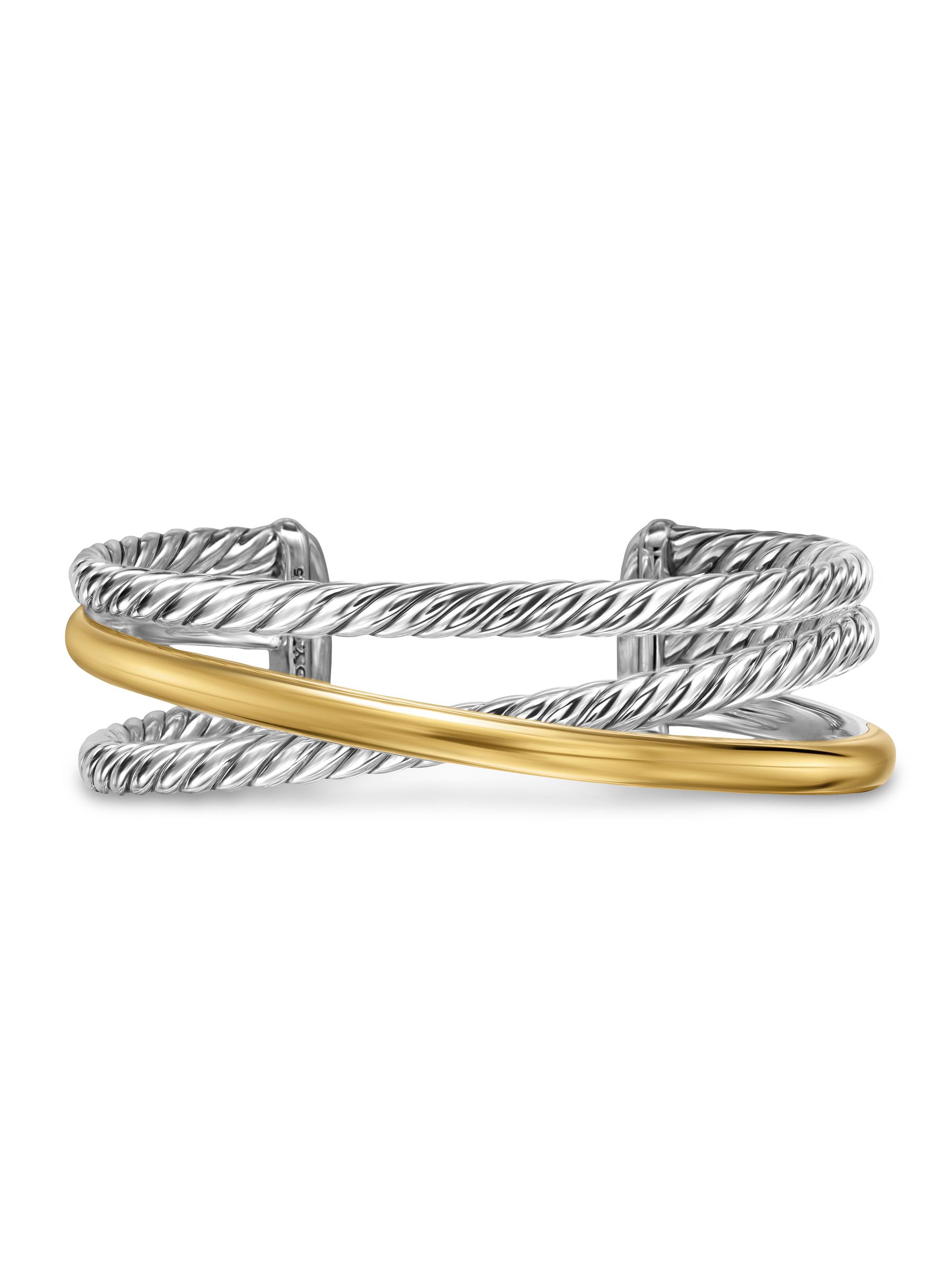 David Yurman Women's Crossover Three Row Cuff Bracelet in Sterling Silver - Silver