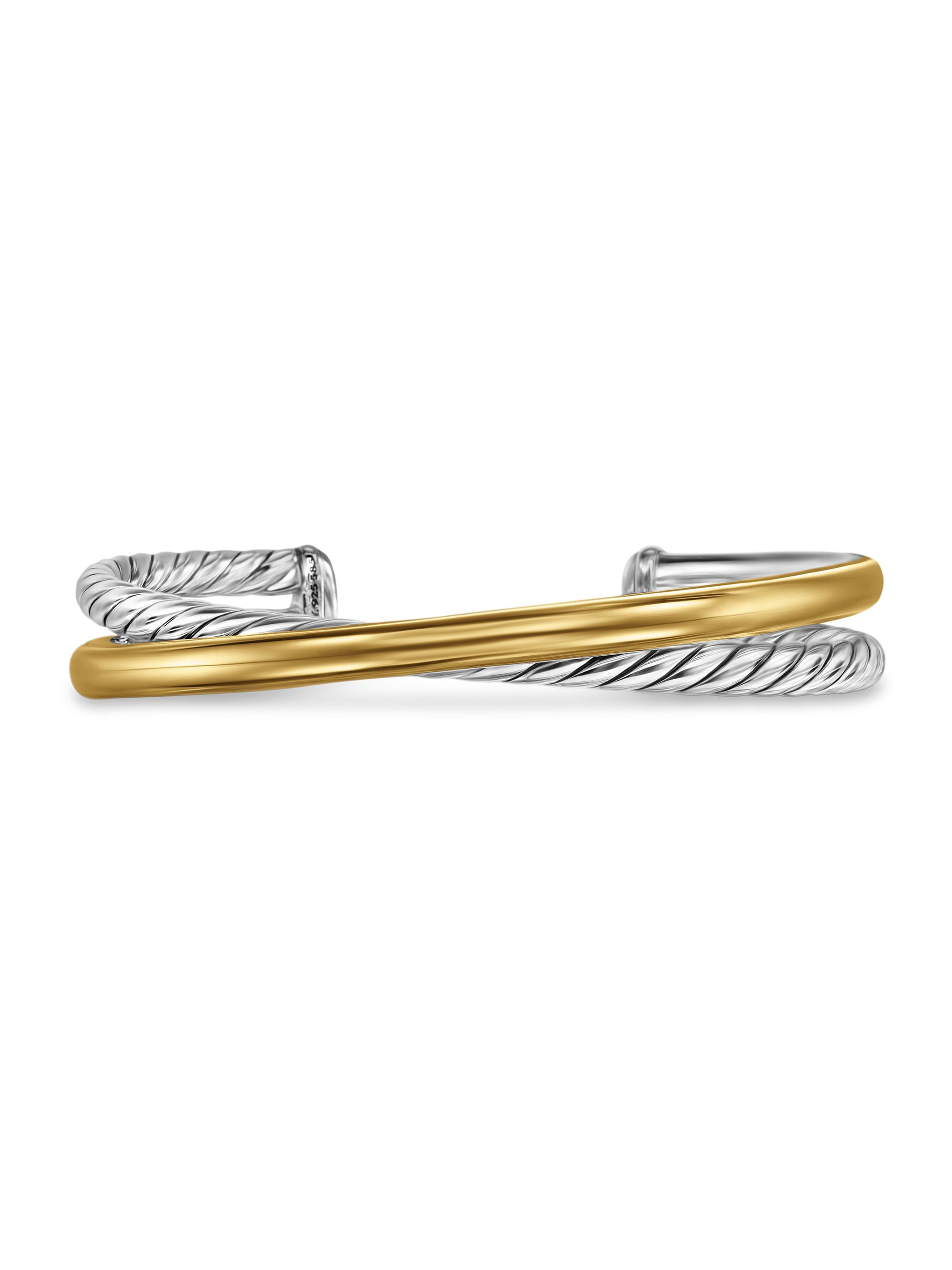 David Yurman Women's Crossover Two Row Cuff Bracelet in Sterling Silver - Silver