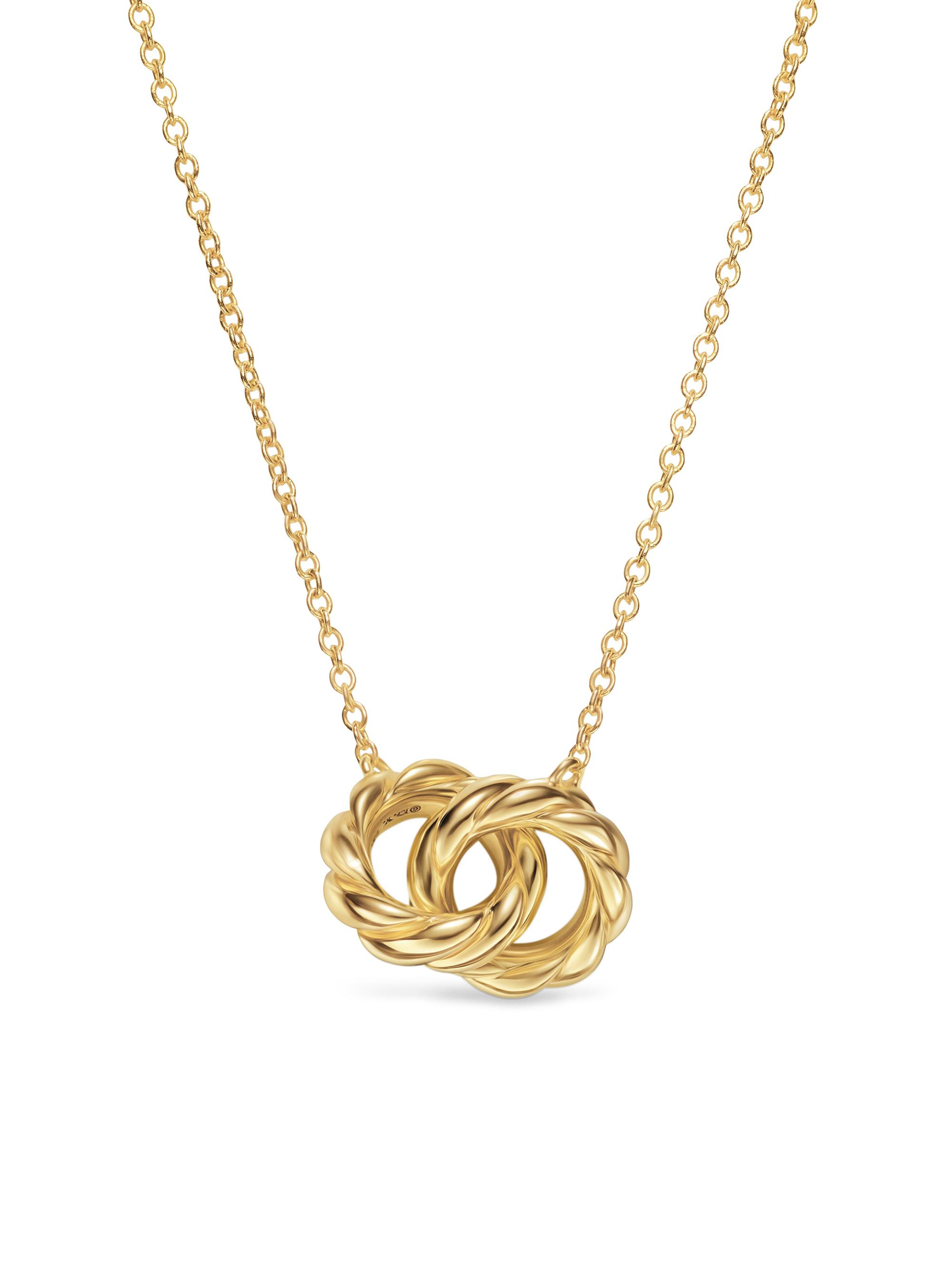 David Yurman Women's Sculpted Cable Chain Necklace in 18K Yellow Gold, 9MM - Gold
