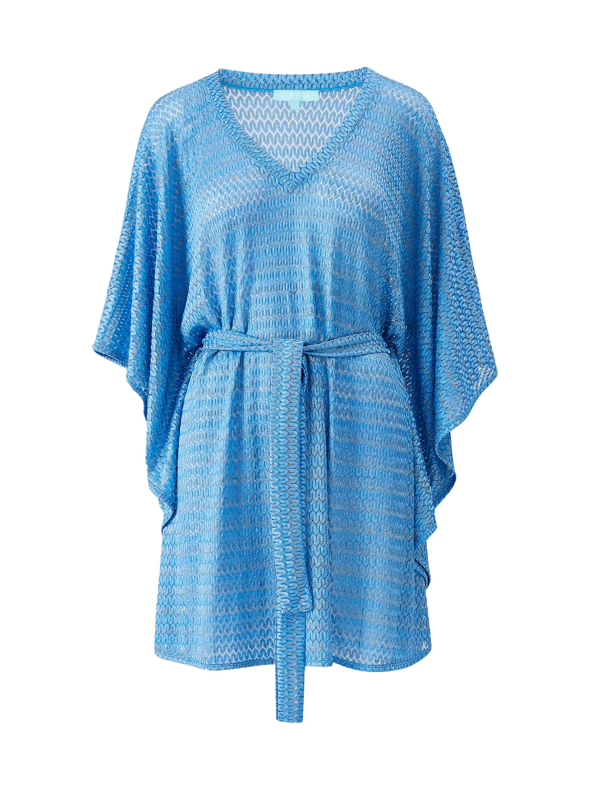 Melissa Odabash Women's Petra Crochet-Knit Caftan Minidress - Ocean