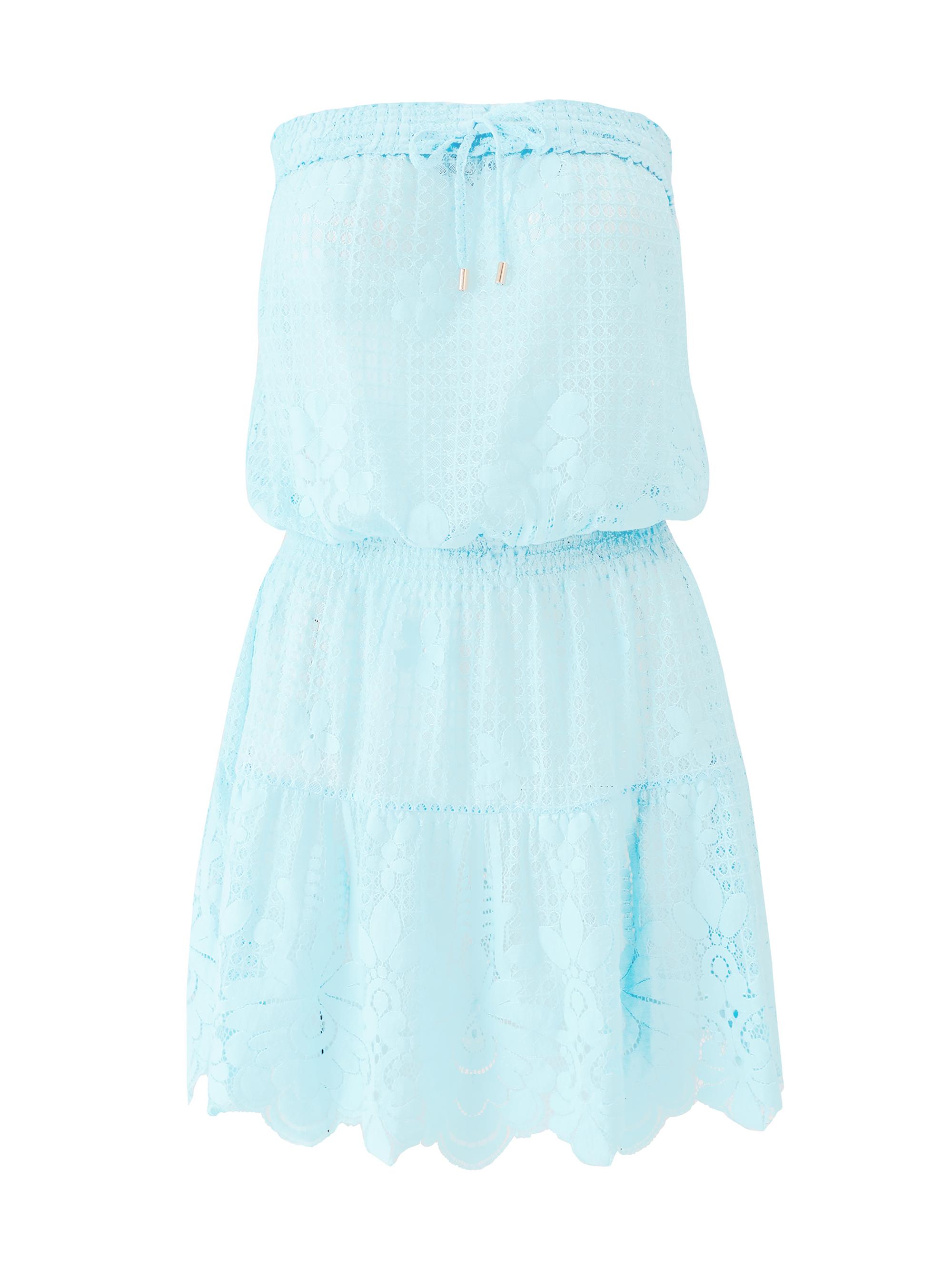 Melissa Odabash Women's Isla Lace Bandeau Minidress - Sky