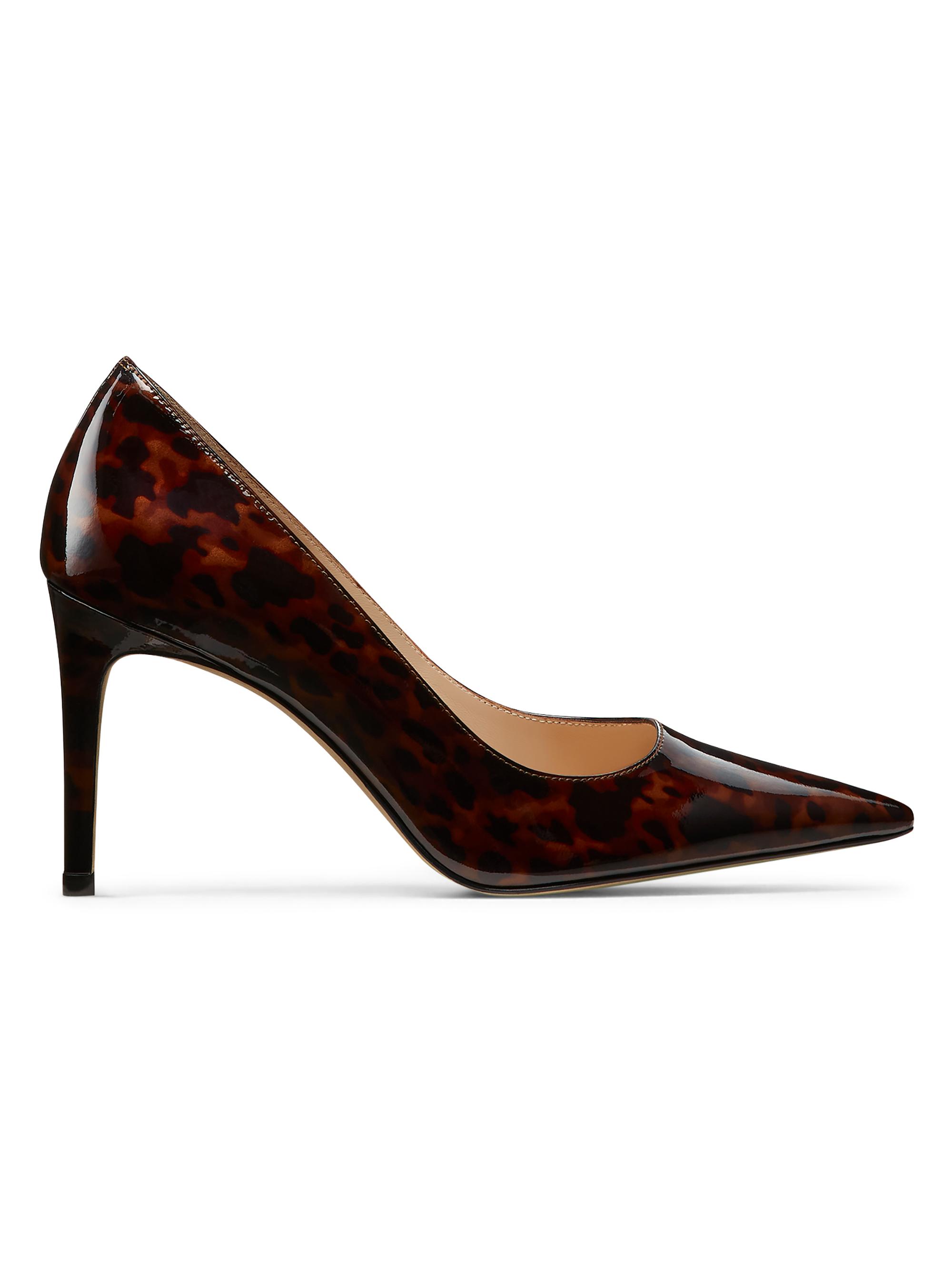 Stuart Weitzman Women's Power 85MM Tortoiseshell Patent Leather Pumps - Dark Brown