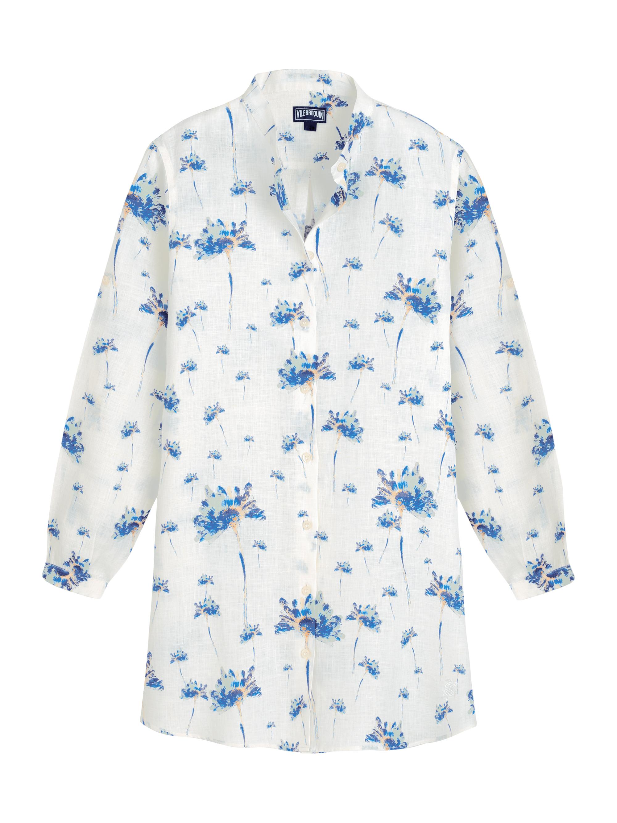 Vilebrequin Women's Herbier Floral Linen Mini Shirtdress - Off White