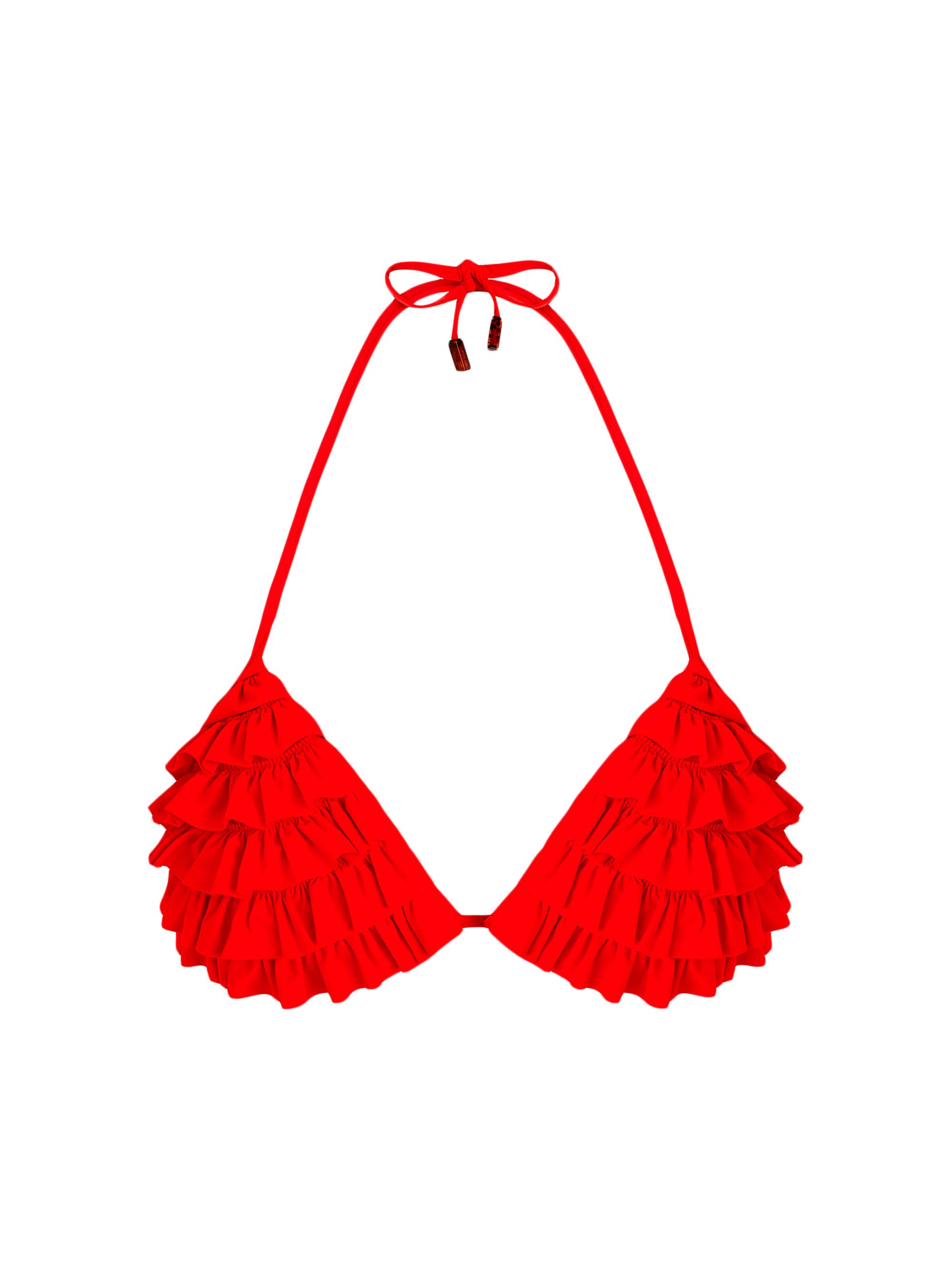 Vilebrequin Women's Ruffled Padded Bikini Top - Coquelicot