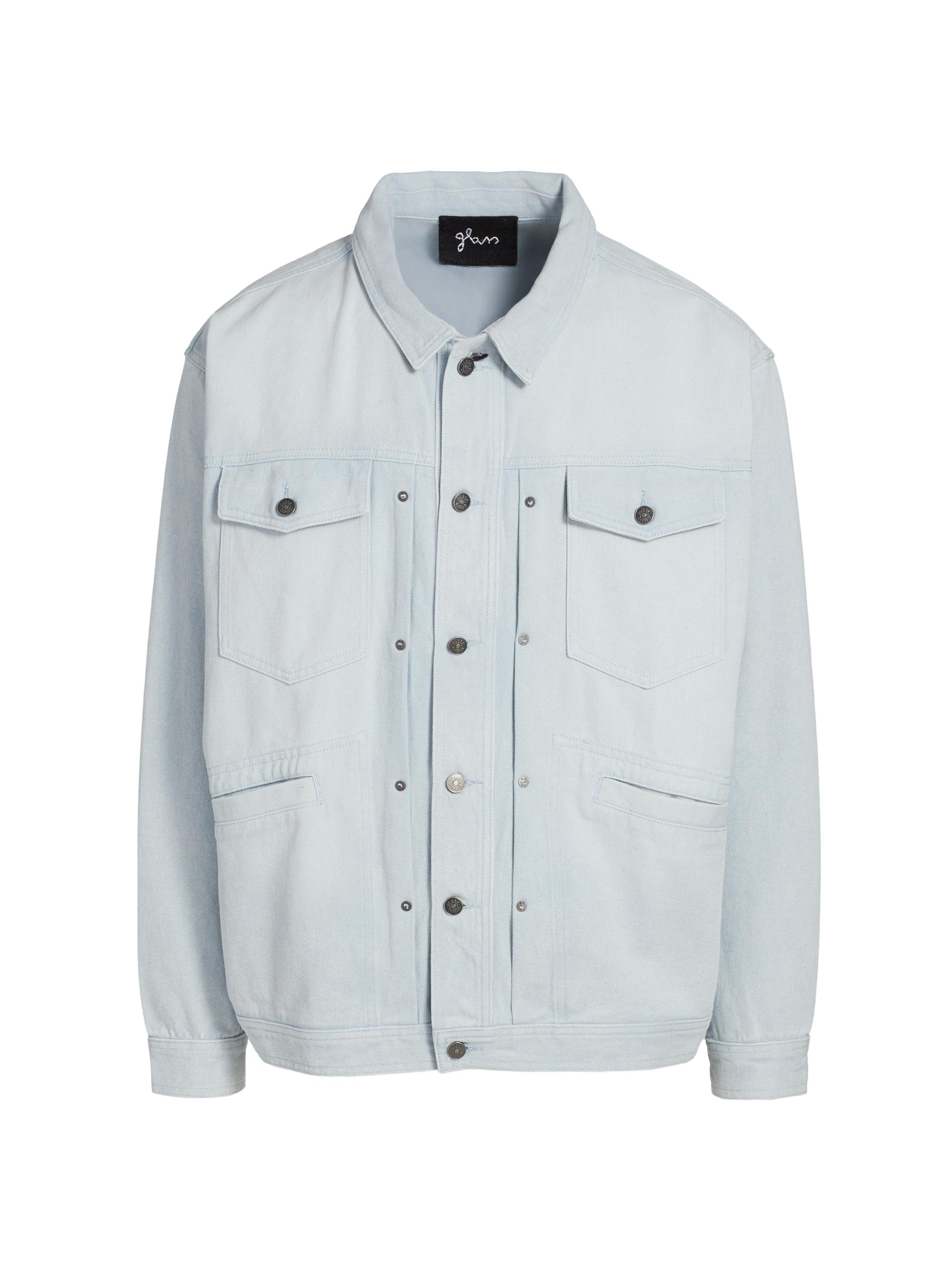 Glass Cypress Men's Light Blue Denim Jacket - Light Blue