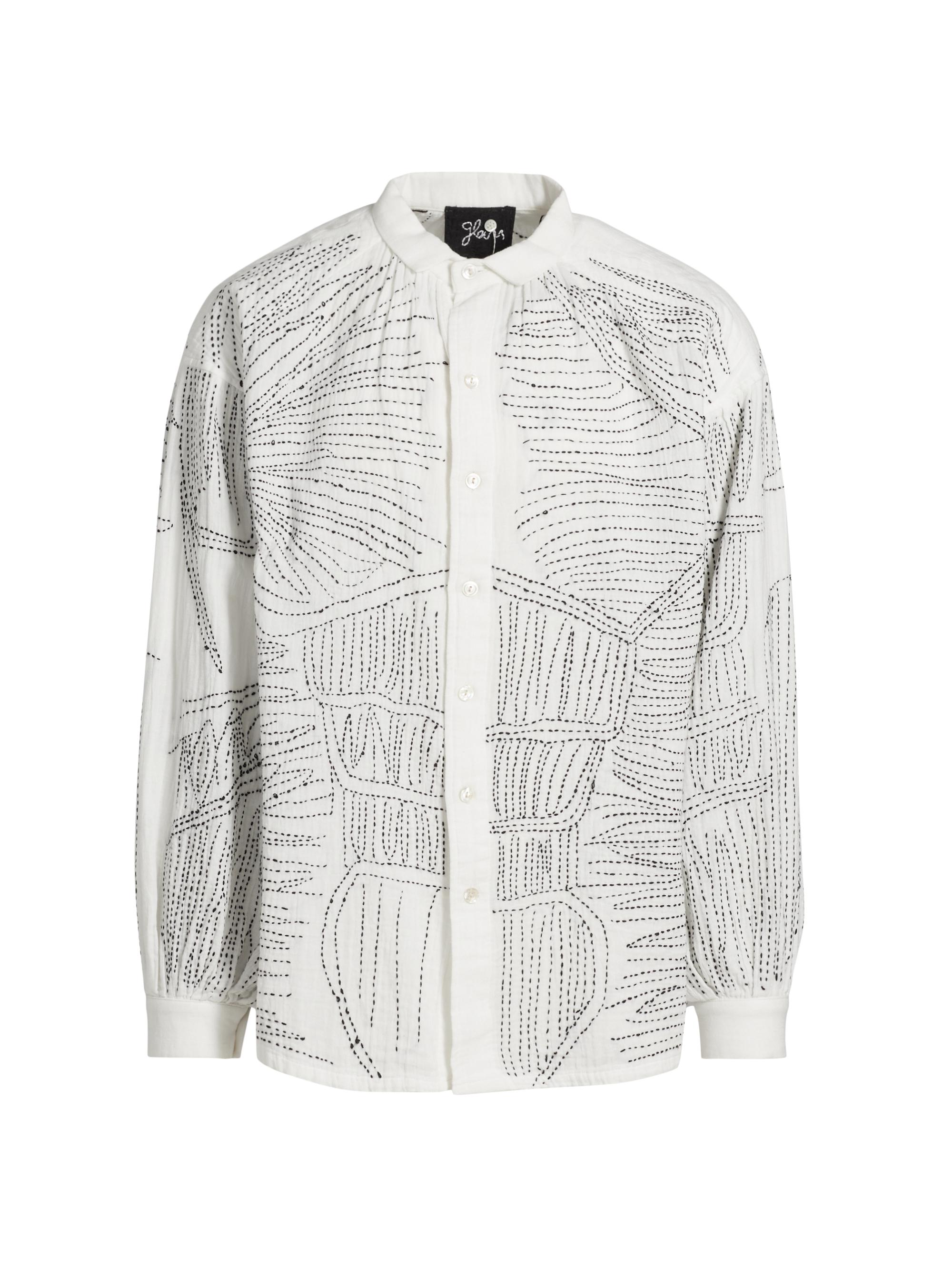 Glass Cypress Men's Anatomical Button-Front Shirt - White