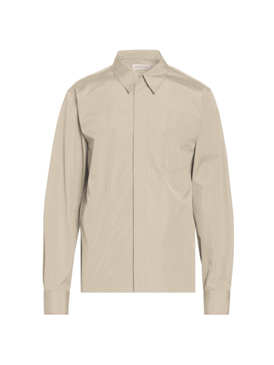 ドリス ヴァン ノッテン Dries Van Noten Cotton Curtis Shirt Tan Boxy Cotton Shirt by Dries Van Noten on Sale