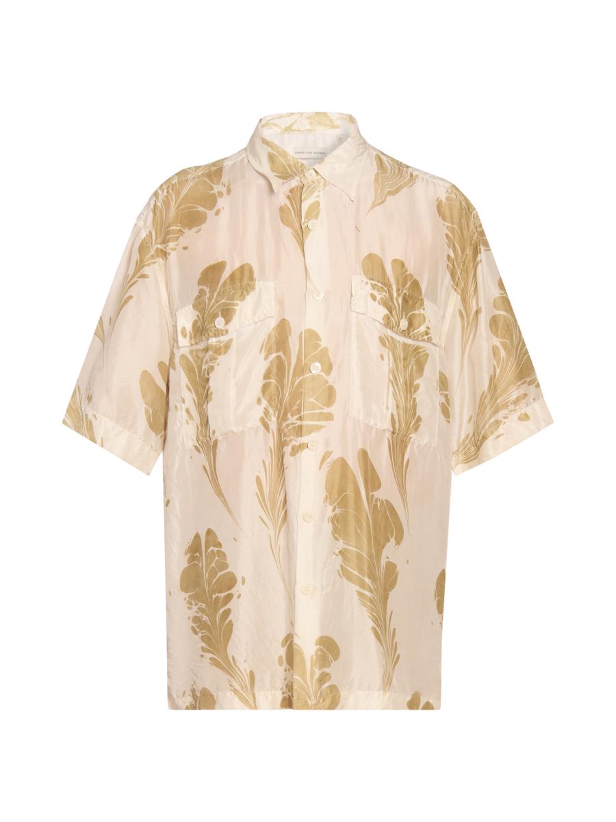 DRIES VAN NOTENフレンチスリーブシャツ Dries Van Noten Cass Silk Button-Front Shirt | Saks Fifth Avenue