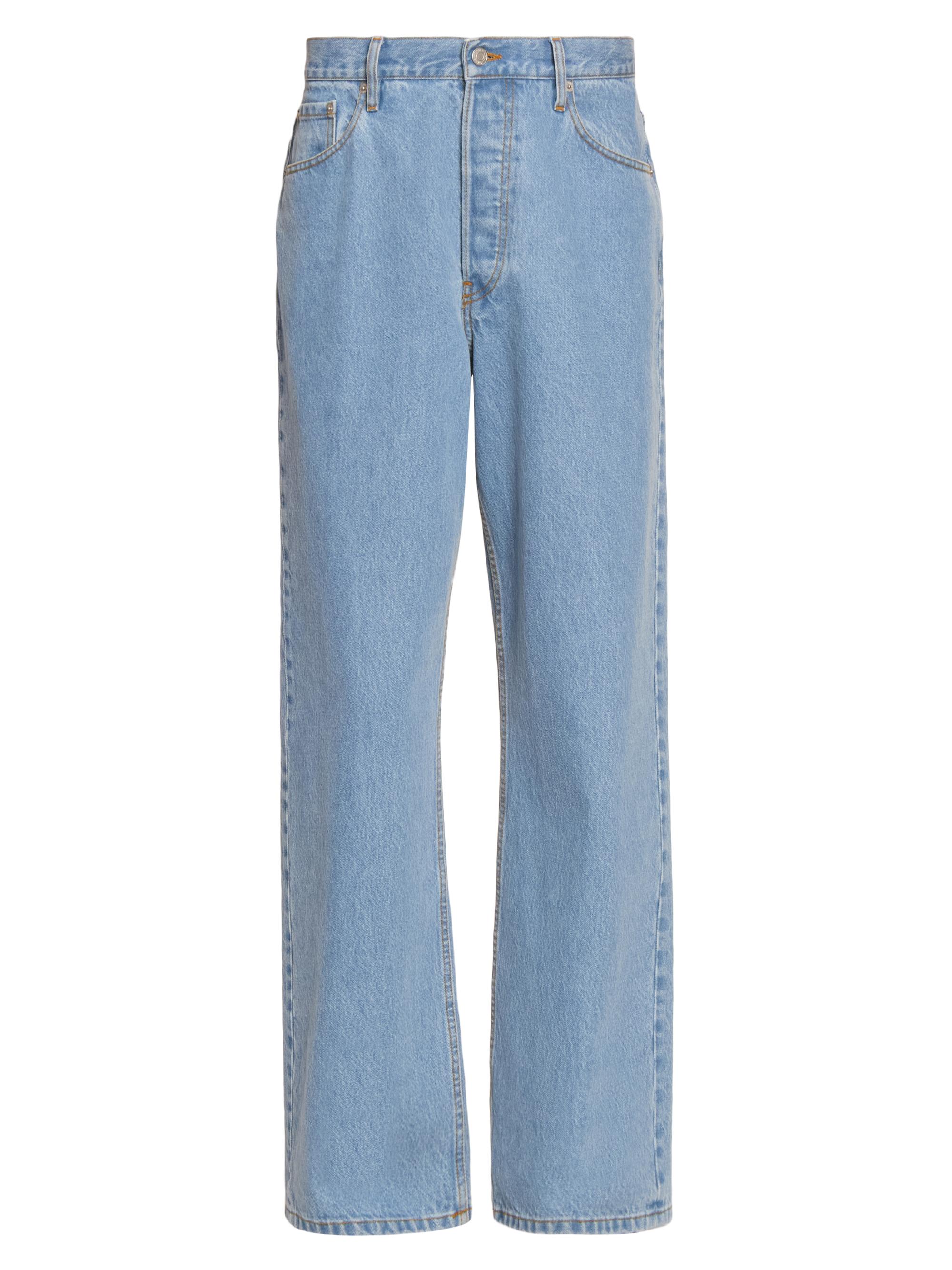 DRIES VAN NOTEN ワイドパンツ　レディース　ライトブルー　水色 High-rise straight jeans in blue - Dries Van Noten | Mytheresa