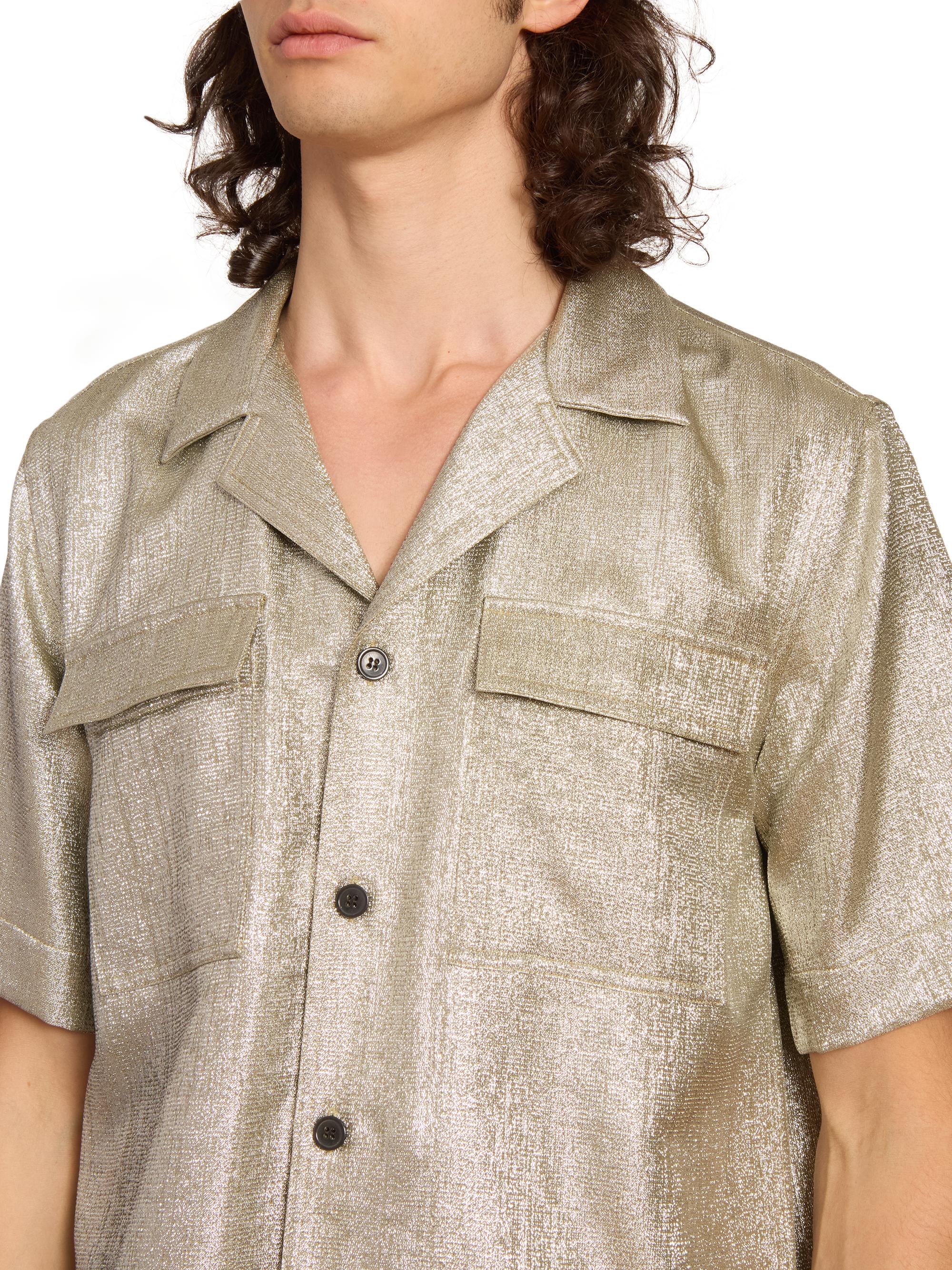 Dries Van Noten Cameron Shimmering Lamé Shirt | Saks Fifth Avenue