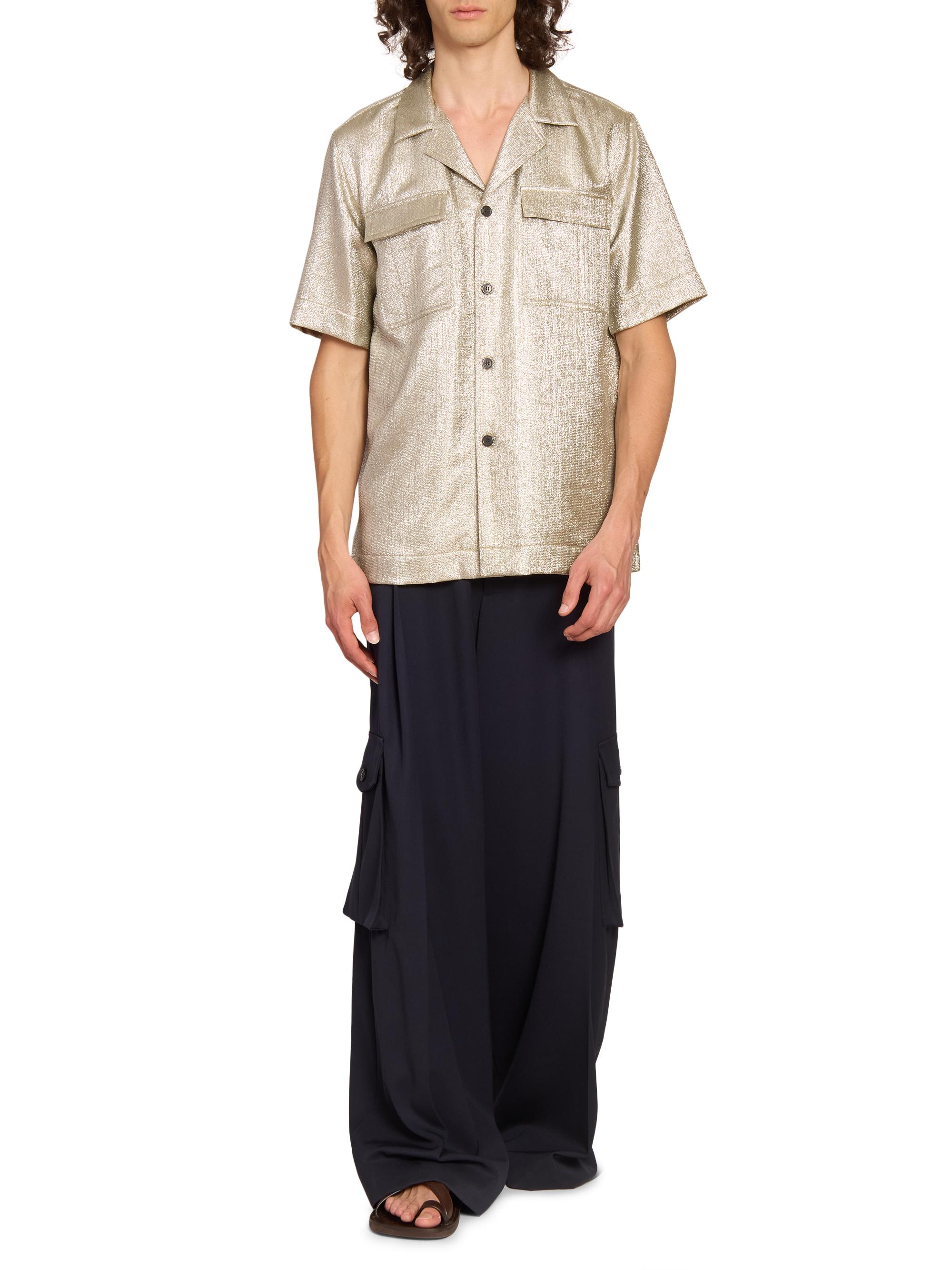 Dries Van Noten Cameron Shimmering Lamé Shirt | Saks Fifth