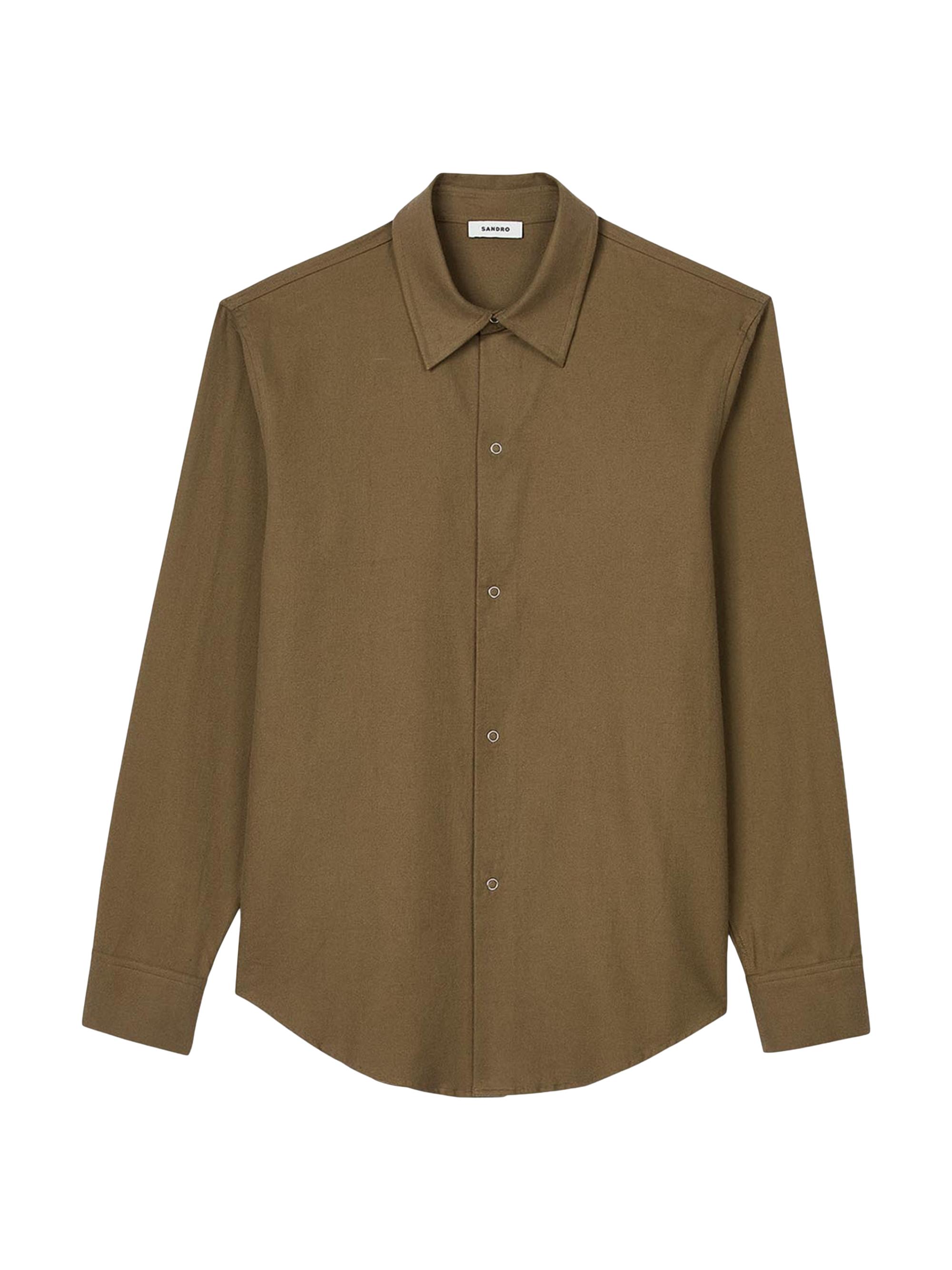 Sandro Men's Flannel Shirt - Olive Green