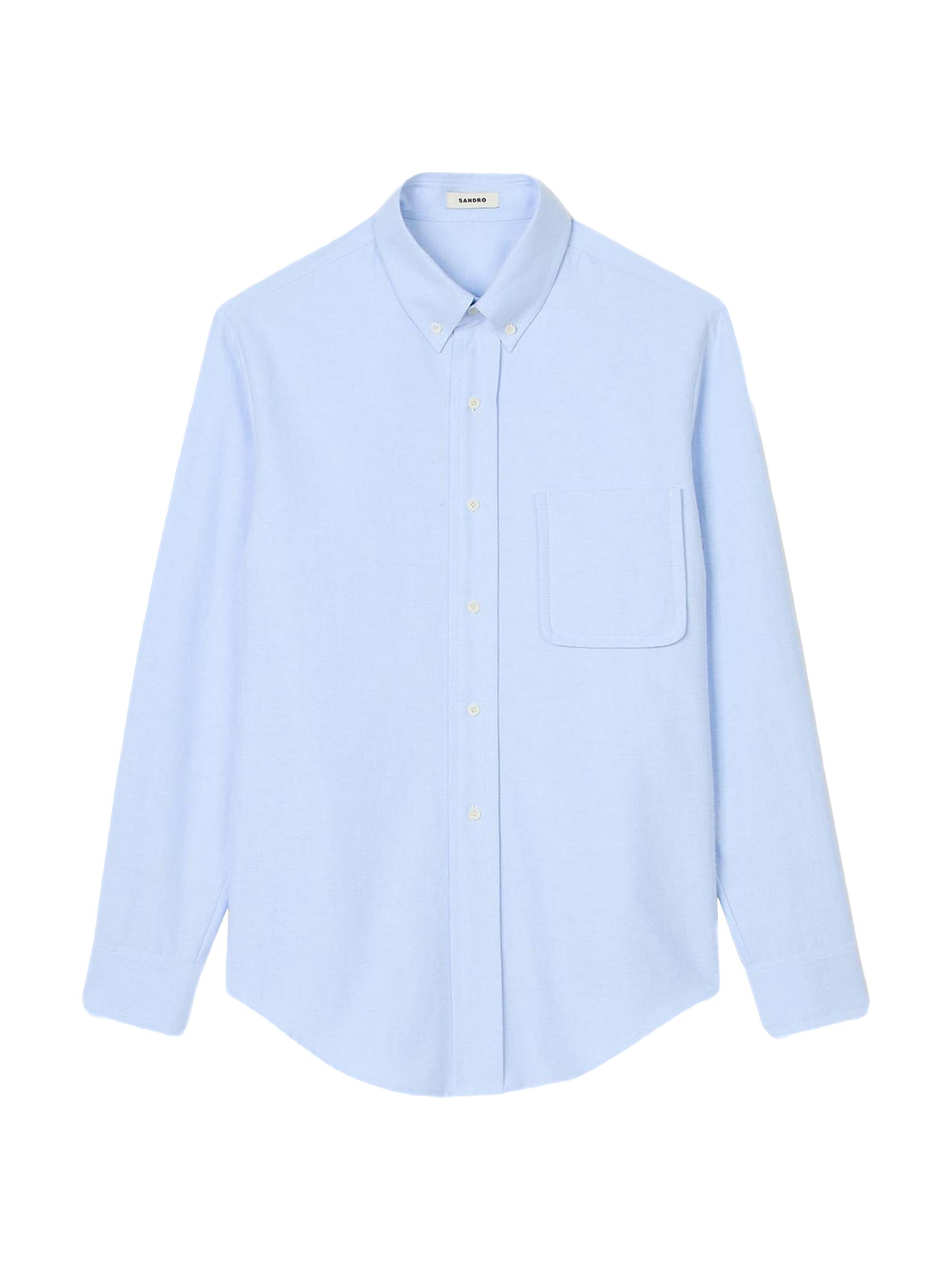 Sandro Men's Oxford Flannel Shirt - Sky Blue