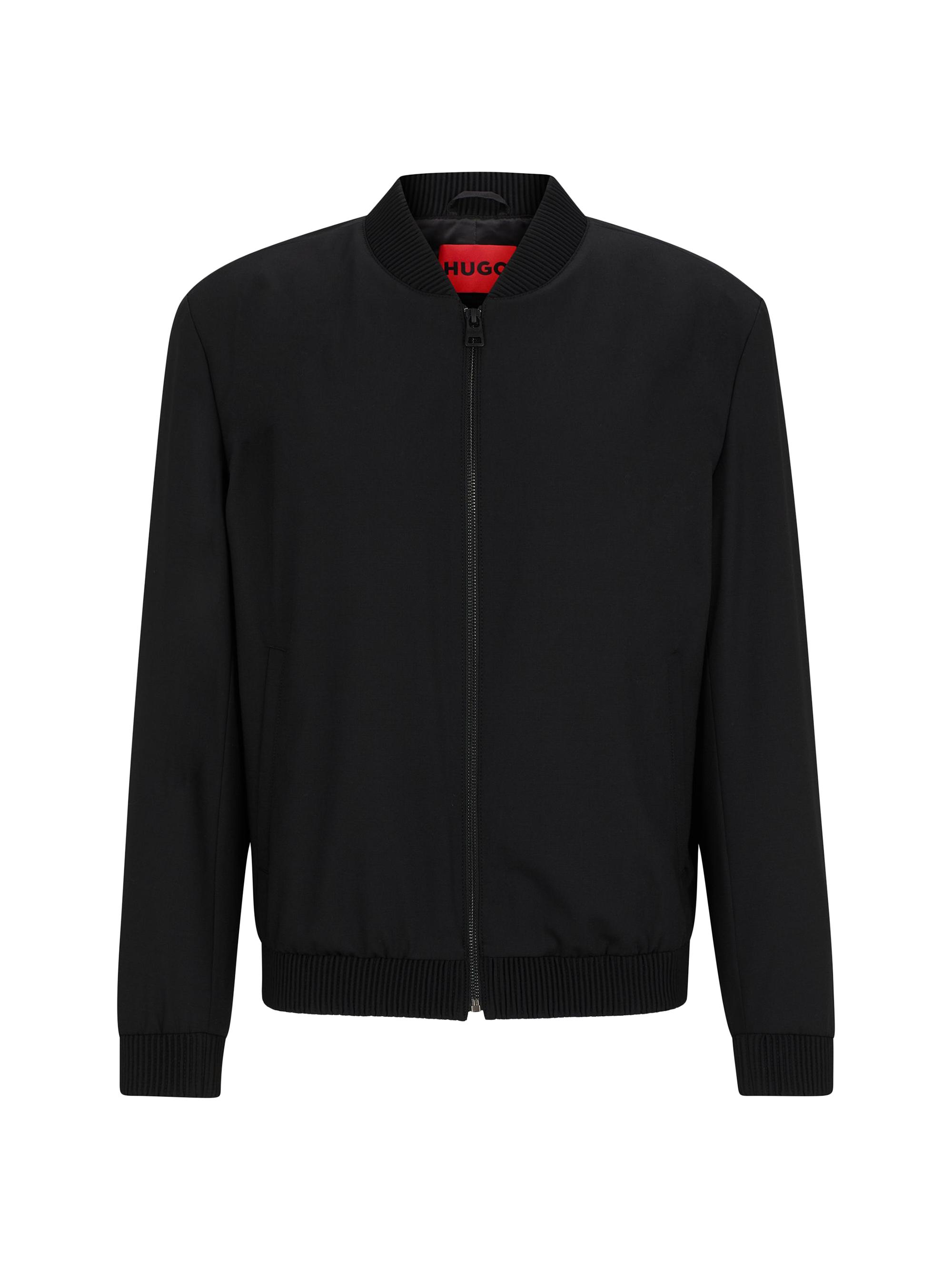 HUGO Men's Slim-Fit Jacket in Performance-Stretch Cloth - Black