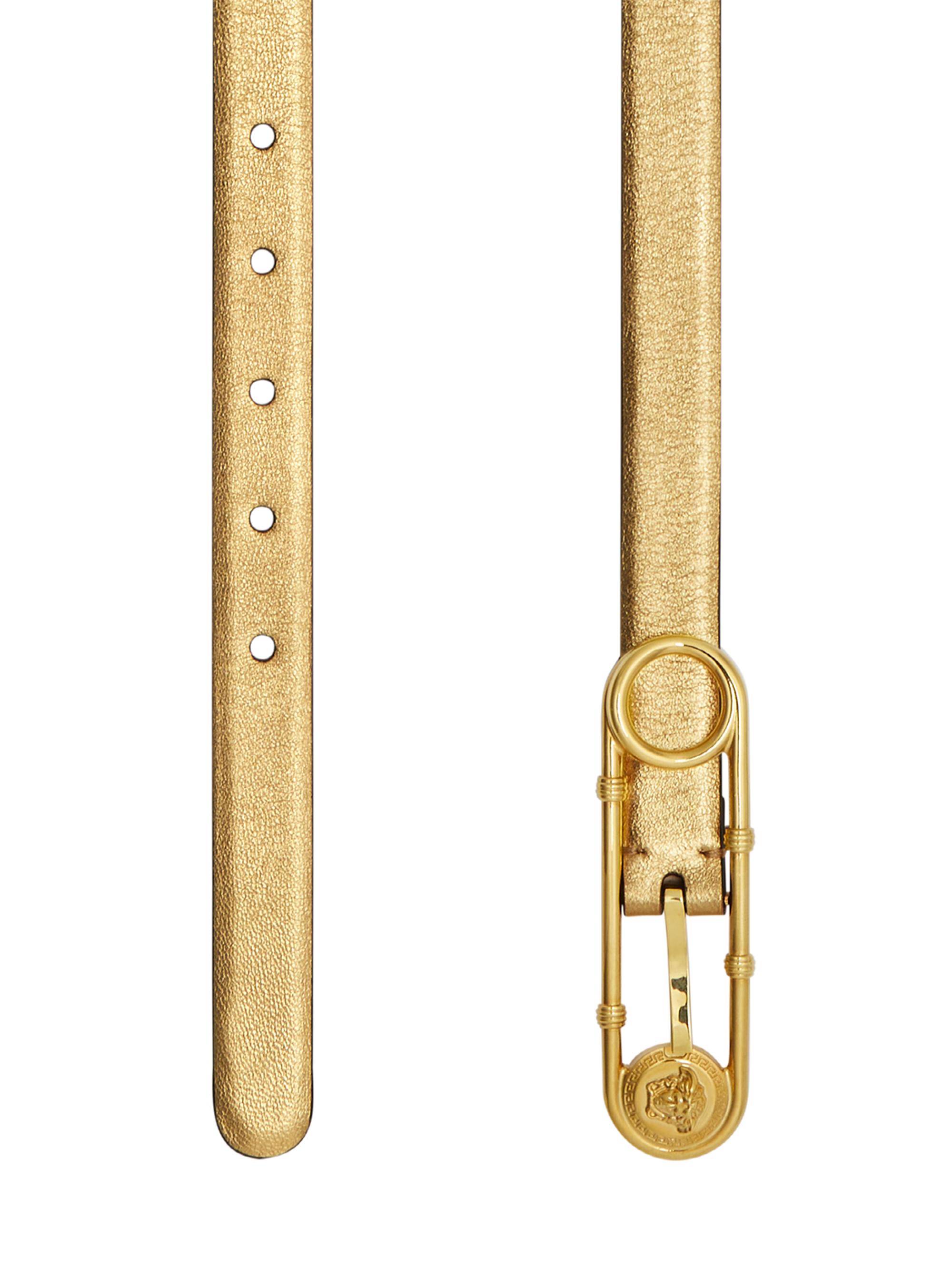 Versace ゴールドレザー ベルト Versace Safety Pin Leather Belt | Saks Fifth Avenue