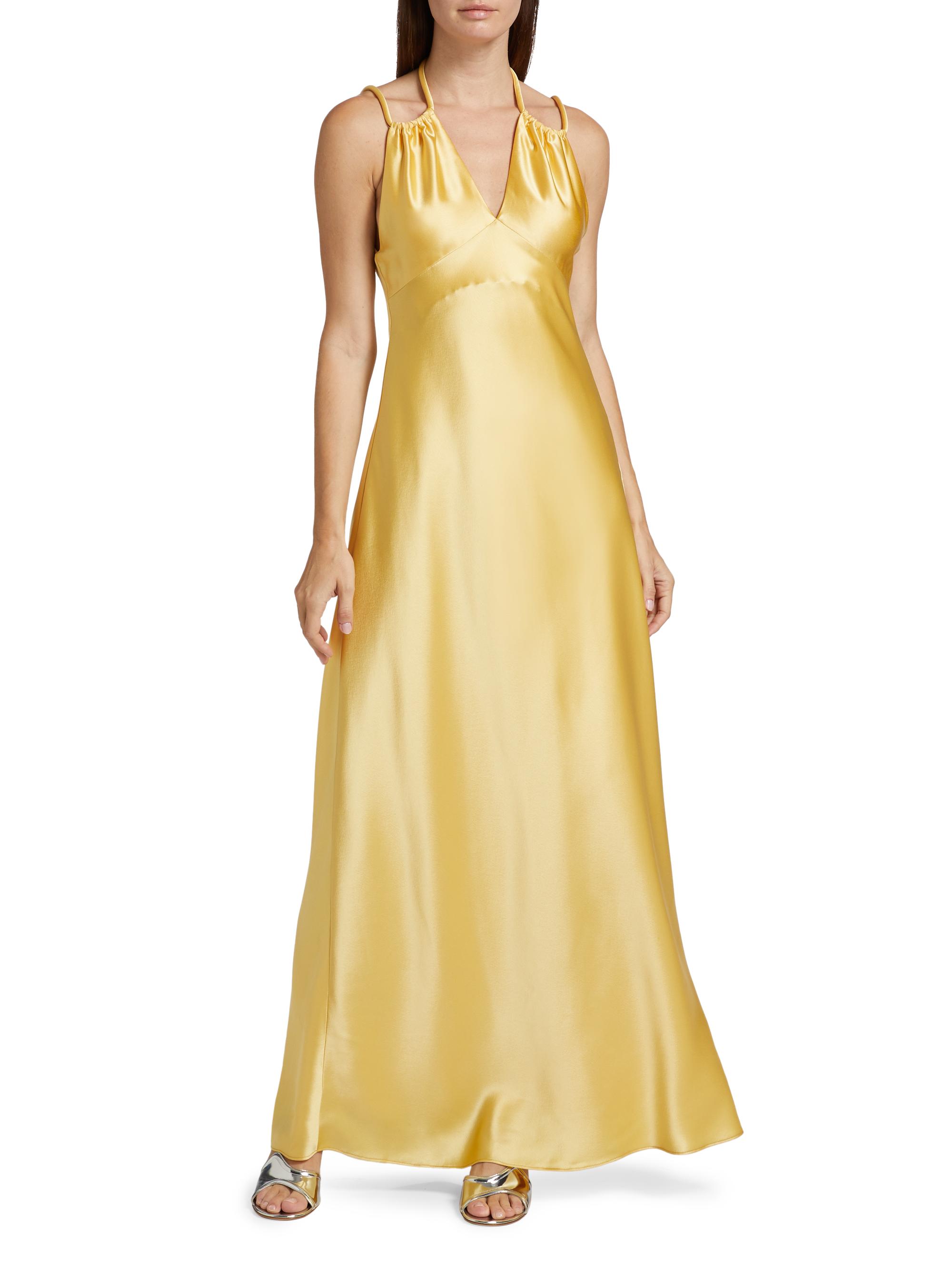 新品未使用♡HEVE♡ Satin Dress Tuck SK sax 36 Acler Woodlake Satin Maxi Dress | Saks Fifth Avenue