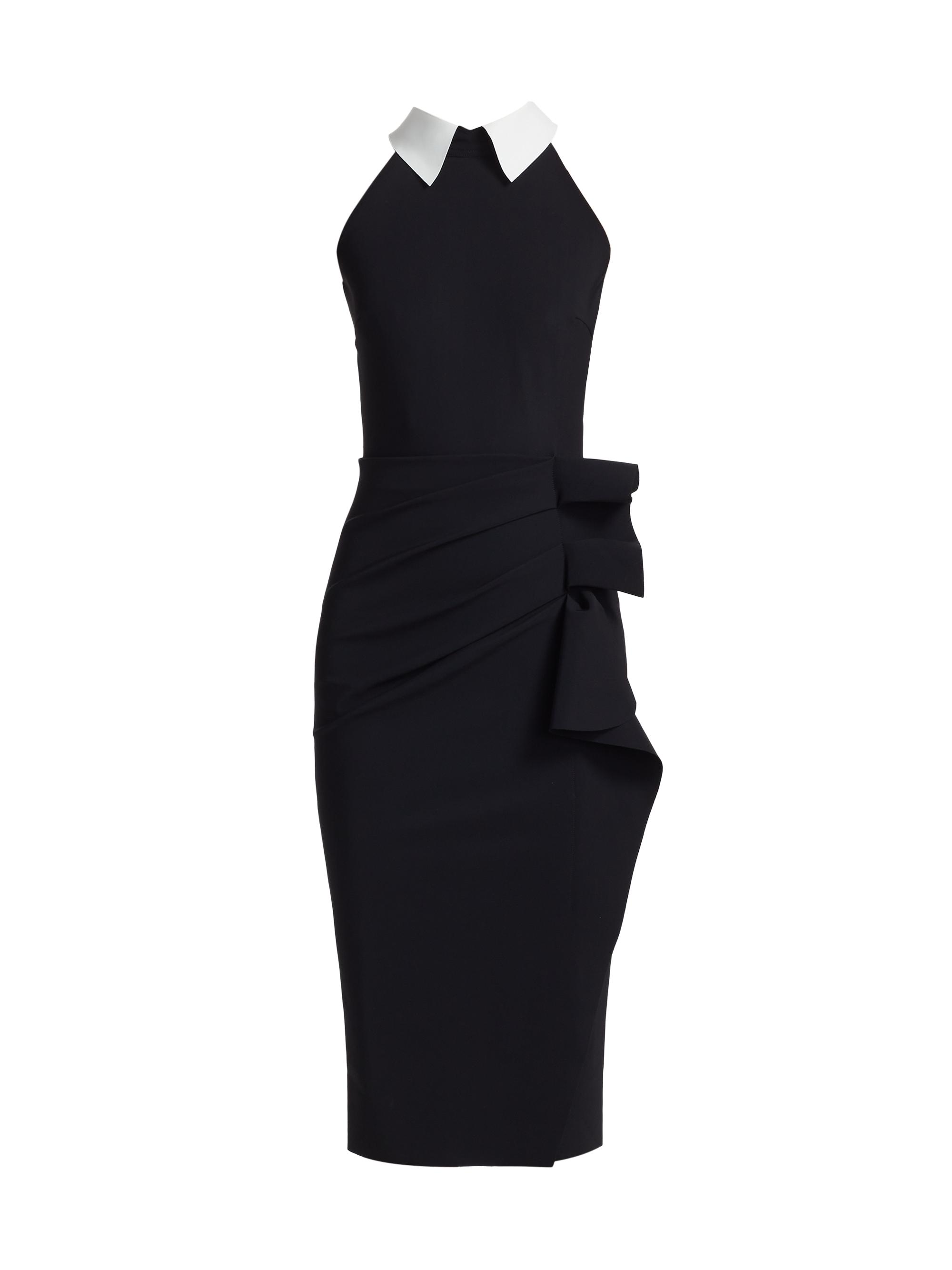 Chiara Boni La Petite Robe Women's Ferflum Collared Skirt Ruffle Cocktail Dress - Black White