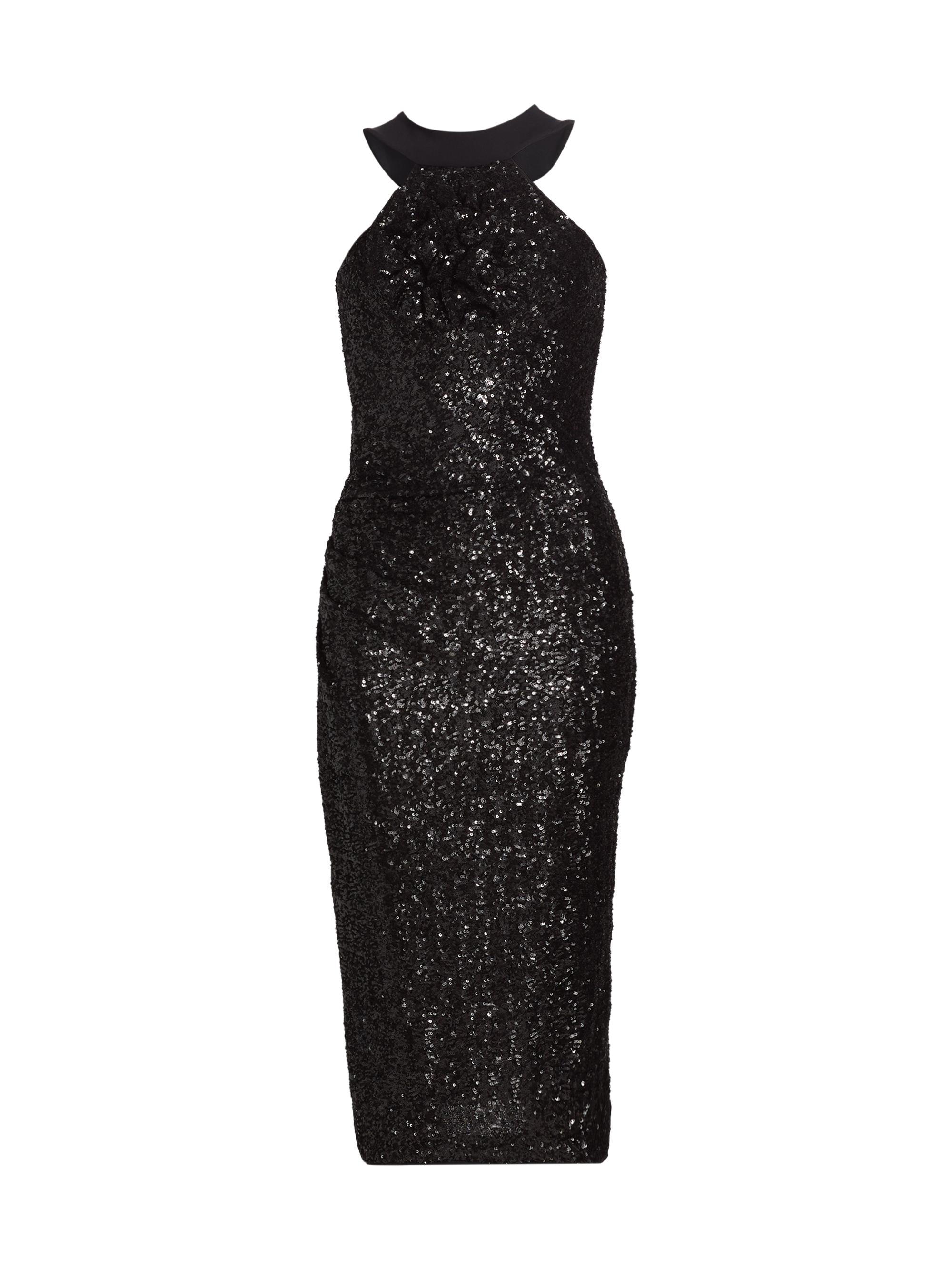 Chiara Boni La Petite Robe Women's Akike Sequined Halter Cocktail Dress - Nero