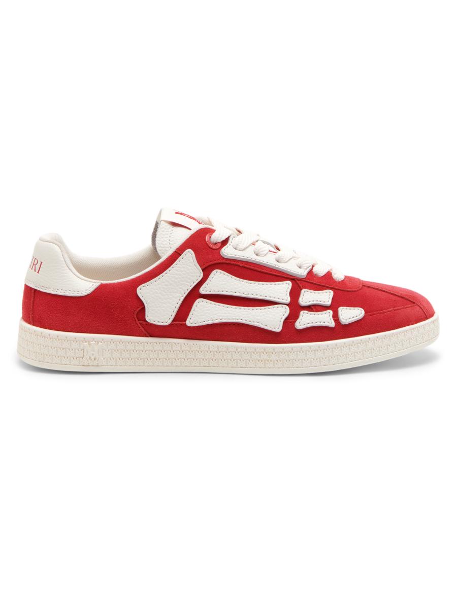 Amiri Men's Pacific Bones Leather Sneakers In Red