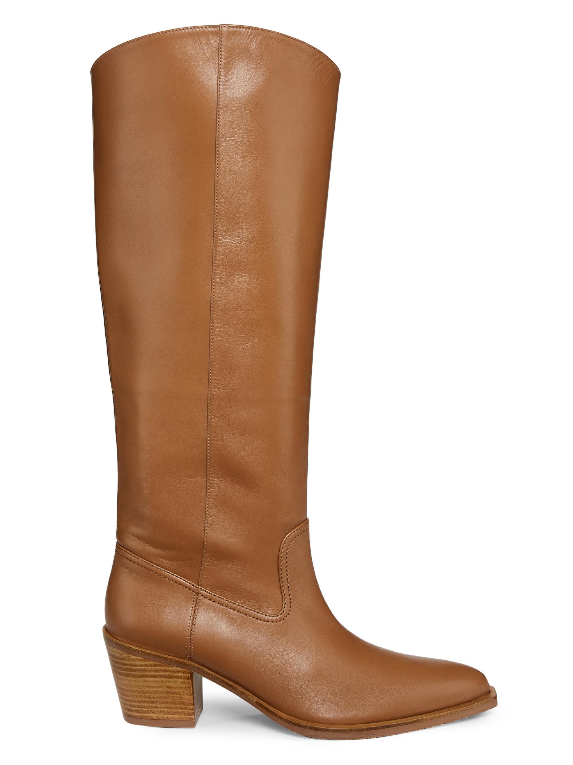 Stuart Weitzman Women's Tate 5MM Leather Knee-High Boots - Hazel Caramel