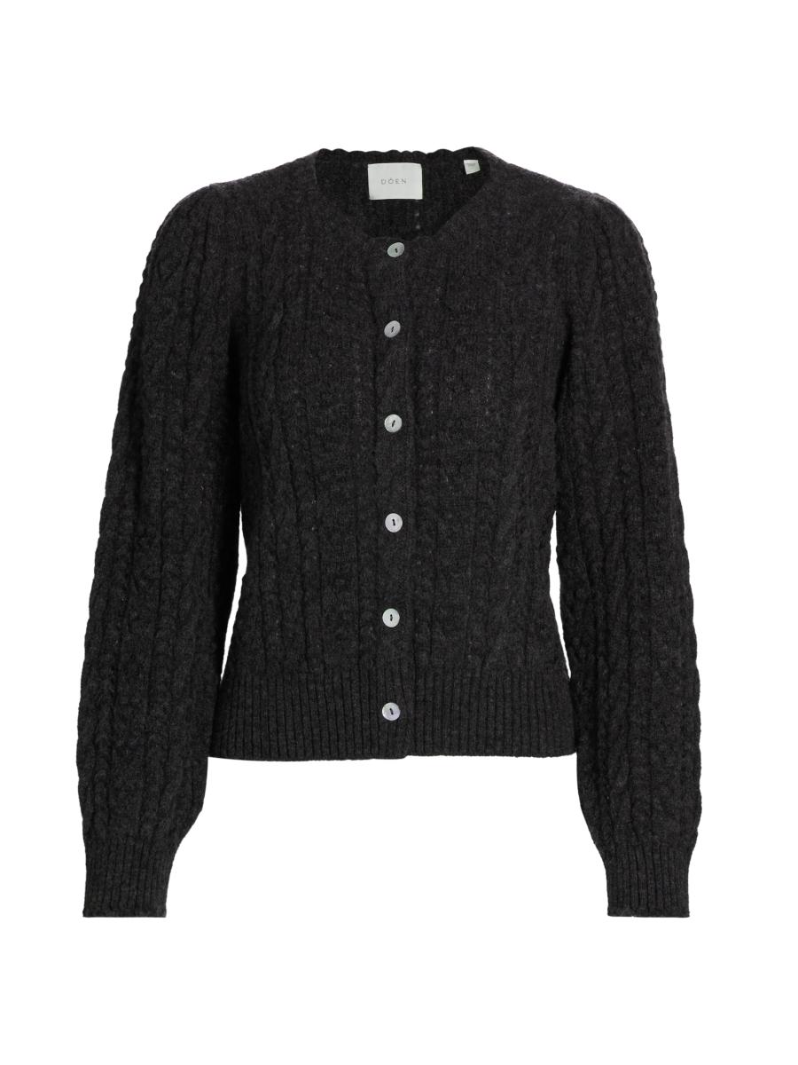 ★送料・関税込★NOICE★M WOOL LOGO CABLE KNIT CARDIGAN★ CHANEL CC Logo Cable Knit Cardigan Ivory