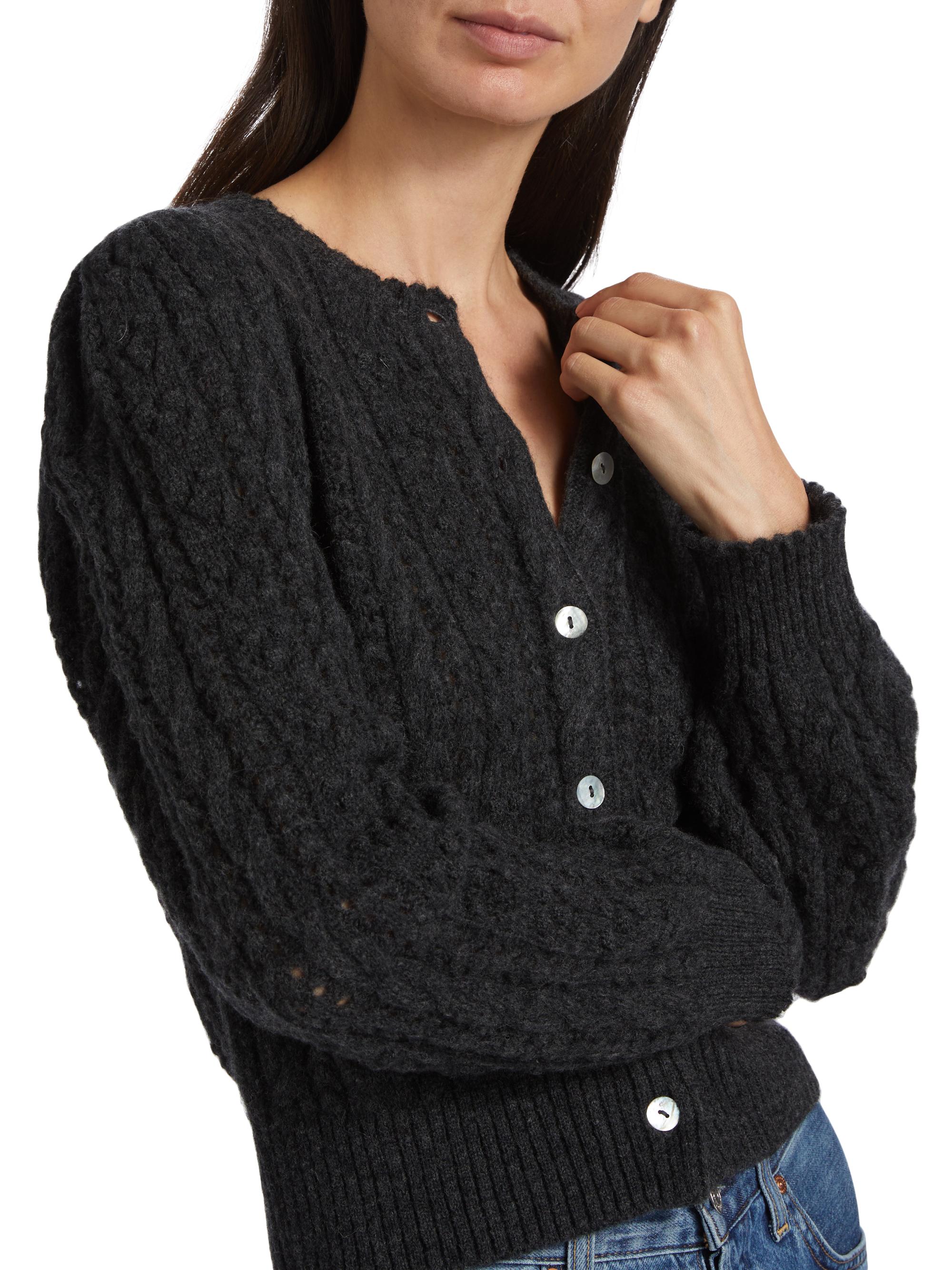 DÔEN Emery Alpaca-Blend Cable-Knit Cardigan | Saks Fifth Avenue